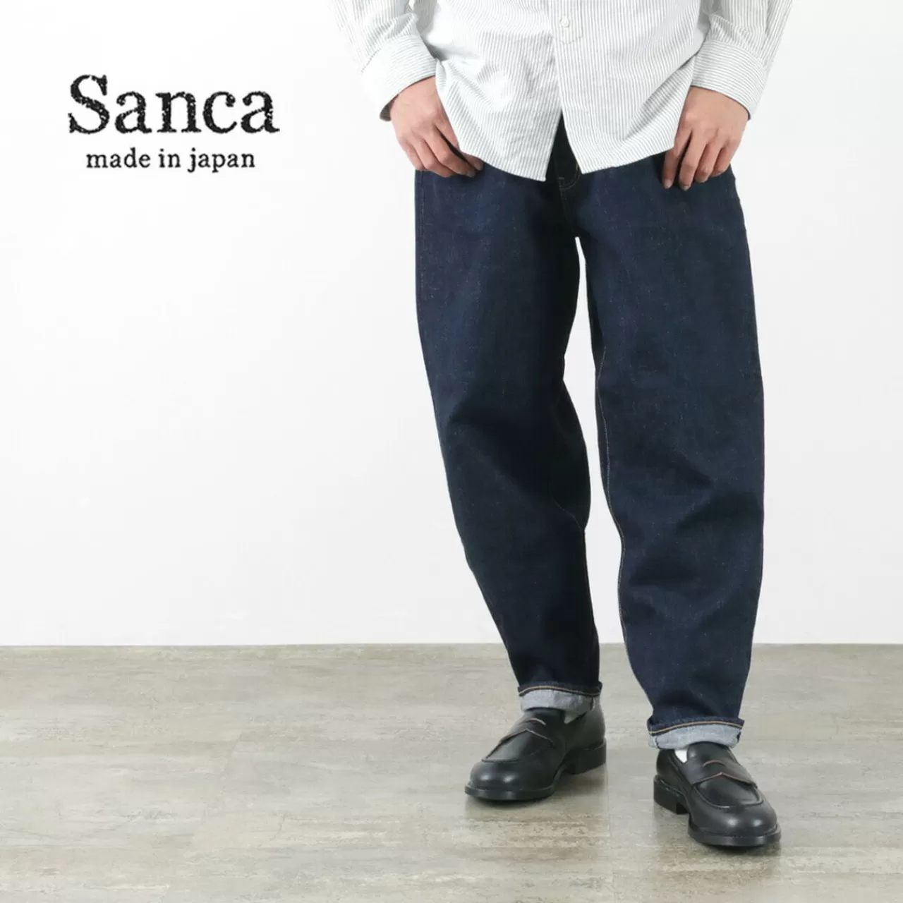 SANCA Trousers>15.5Oz Denim 5 Pocket Balloon Pants Indigo