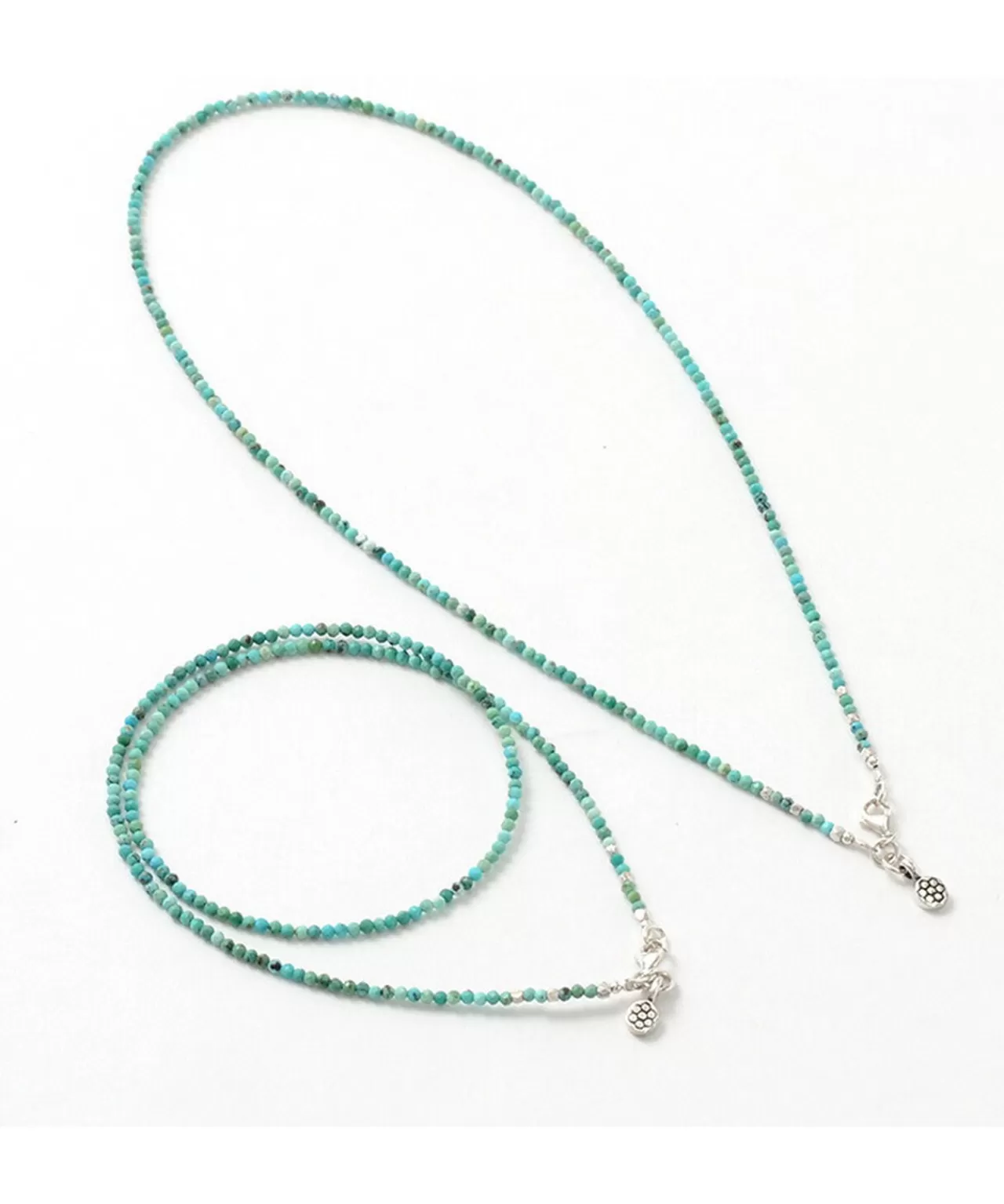 PHADUA Necklaces>2Mm Cut Beads Necklace/Anklet Turquoise