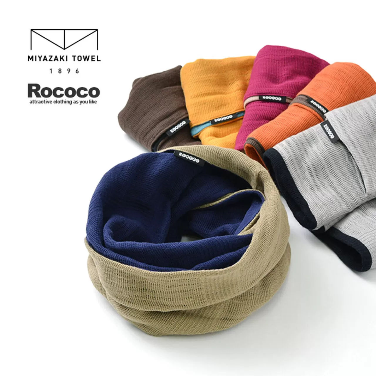 ROCOCO Muffler>2-Tone Snood Reversible Imabari Scarf