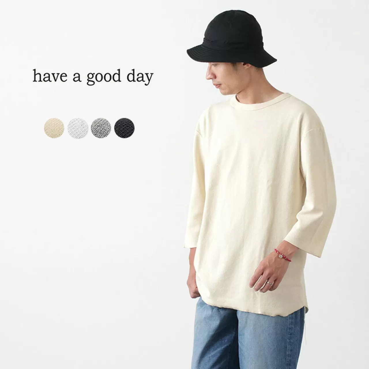 HAVE A GOOD DAY Long Sleeves>3/4 Loose T-Shirt