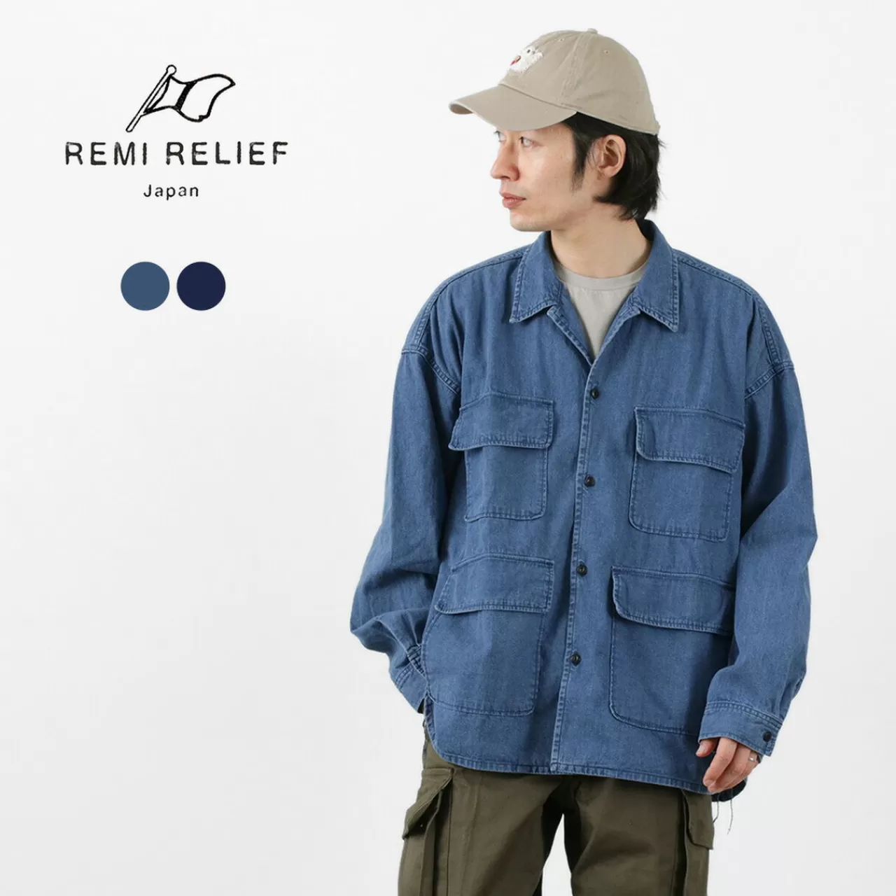 REMI RELIEF Long Sleeves>8Oz Denim Shirt