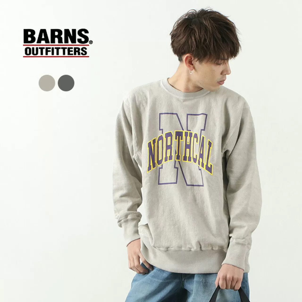 BARNS Long Sleeves>90S Crew Sweatshirt (Northcal Print)