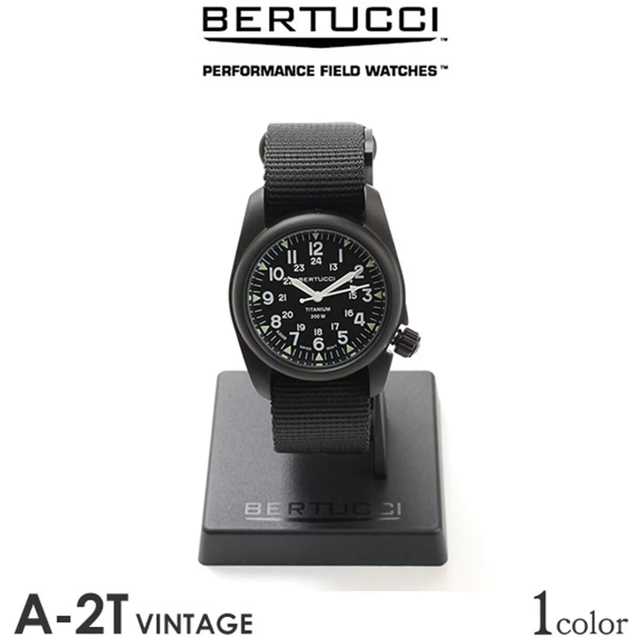 BERTUCCI Watches>A-2T Vintage Watch Black