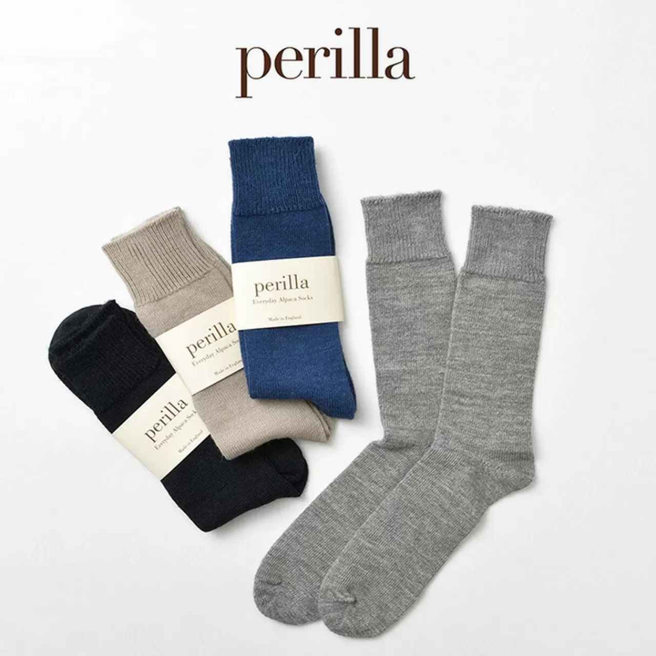 PERILLA Socks>Alpaca City Socks Plain