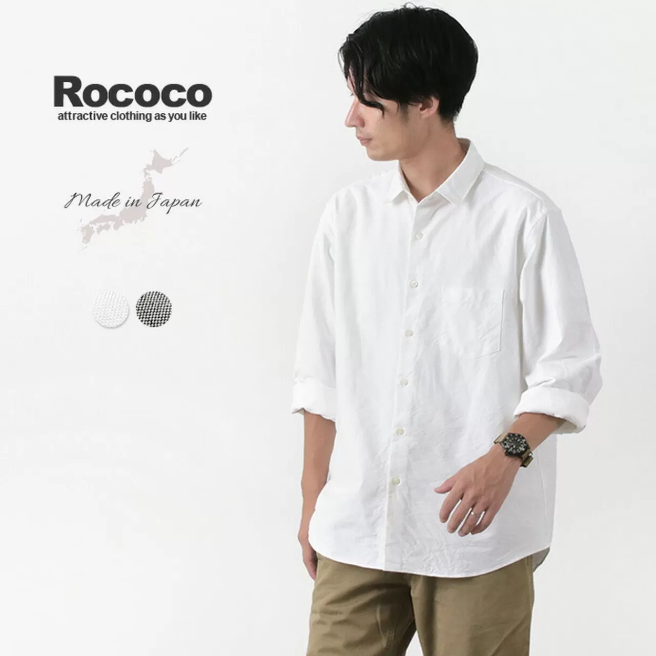 ROCOCO Long Sleeves>American Ox Wide Shirt Regular Collar