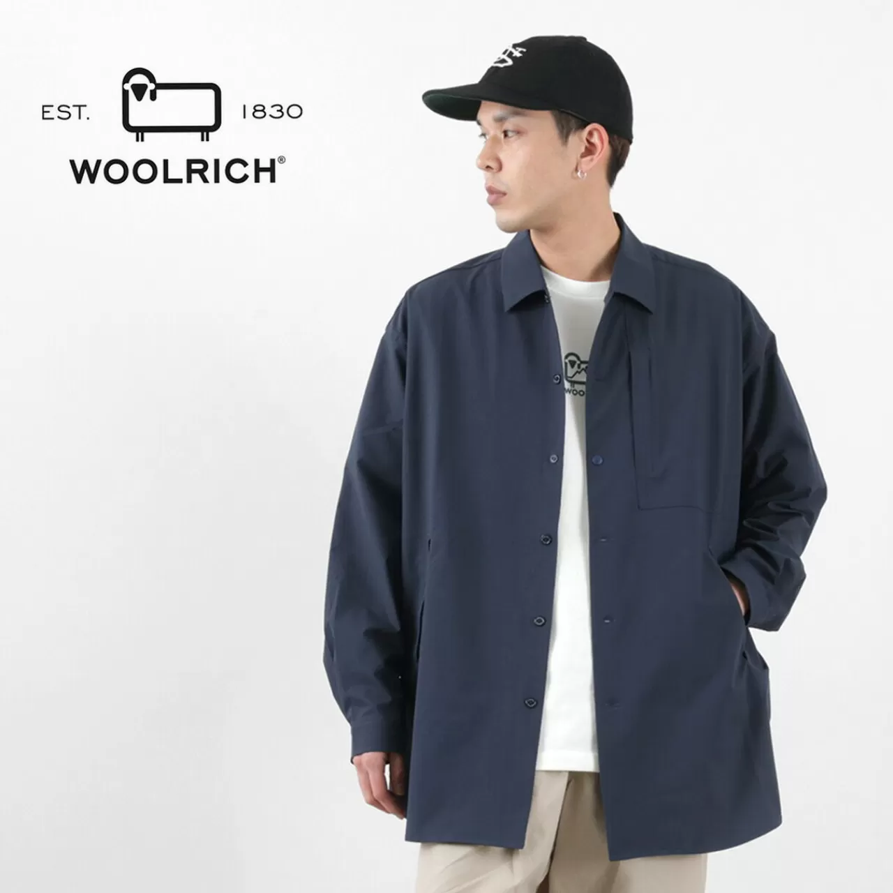 WOOLRICH Long Sleeves>Anytime Long Shirt Navy