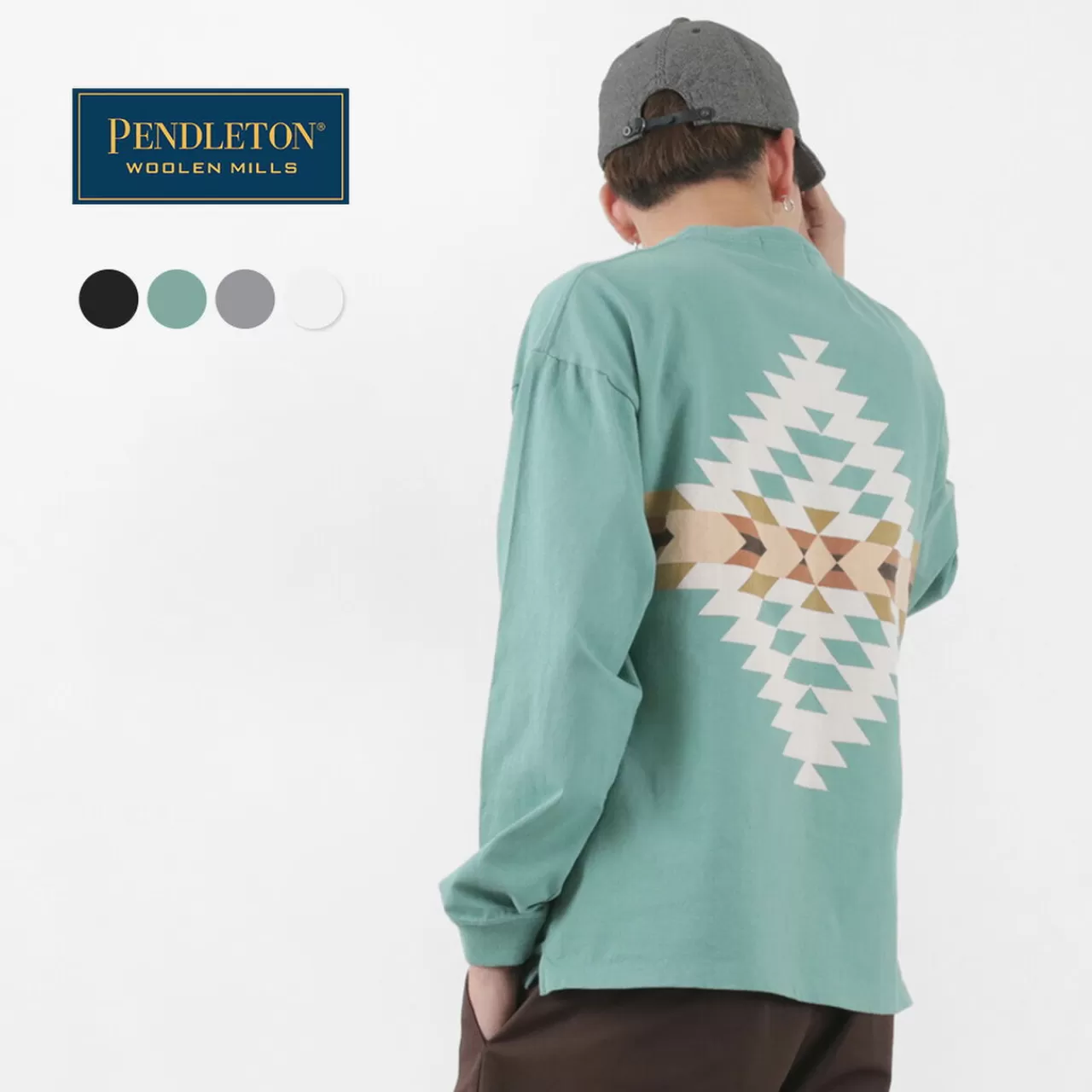 PENDLETON Long Sleeves>Back Print Long Sleeve T-Shirt