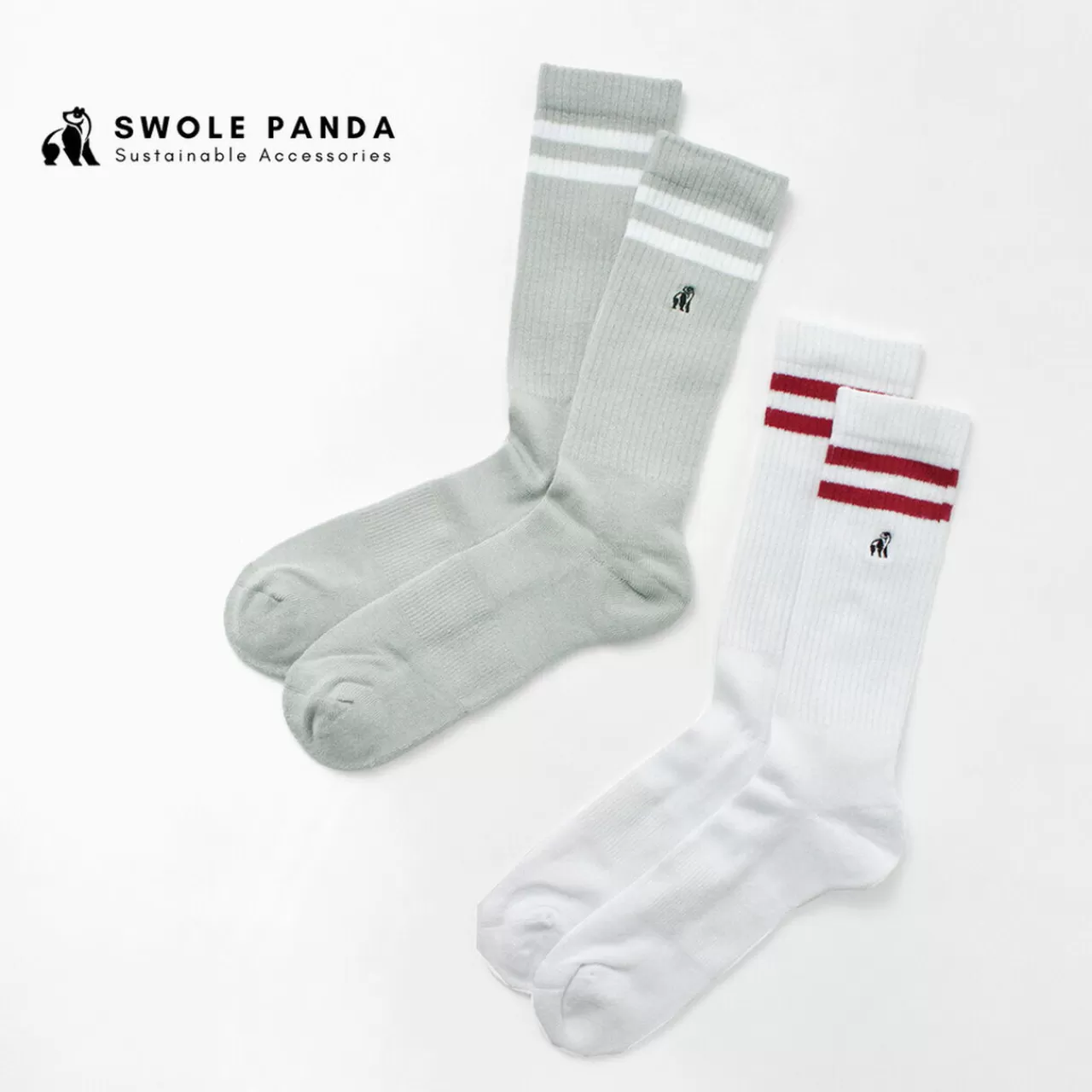 Haku Clothing Socks>Bamboo Line And Logo Socks