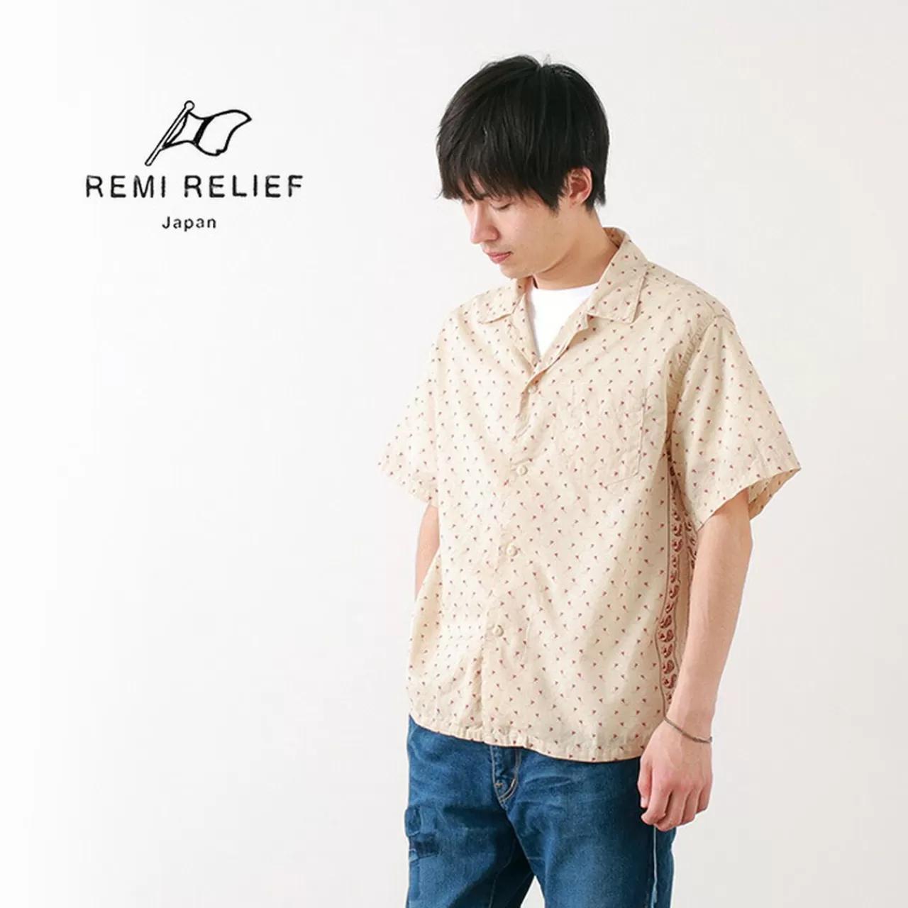 REMI RELIEF Short Sleeves>Bandana Paisley Pattern Shirt Off