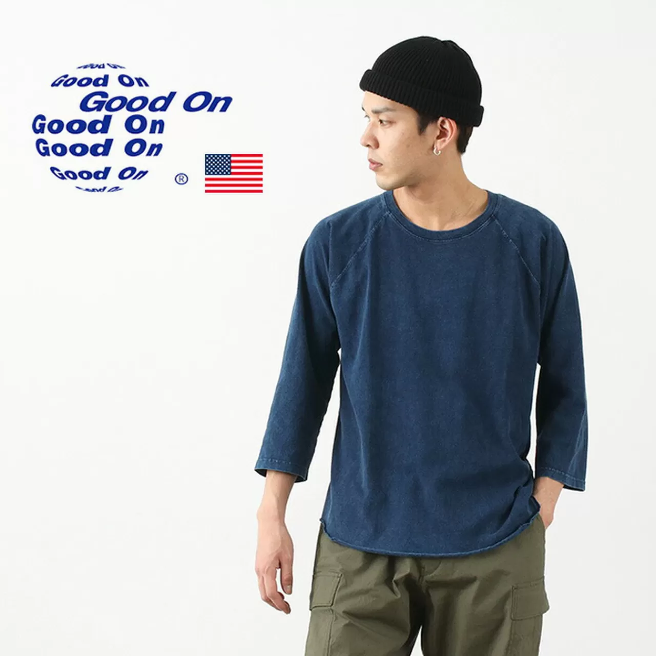 GOOD ON 3/4 Sleeves>Baseball T-Shirt Raglan/Indigo Shave Indigoshave