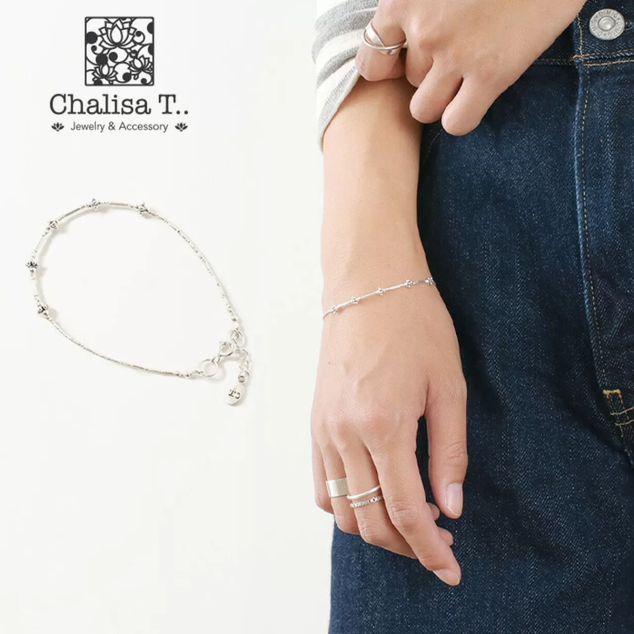 CHALISA T.. Bracelets>Beaded Spacers & Multi-Cut Karen Beads/Bracelet Silver