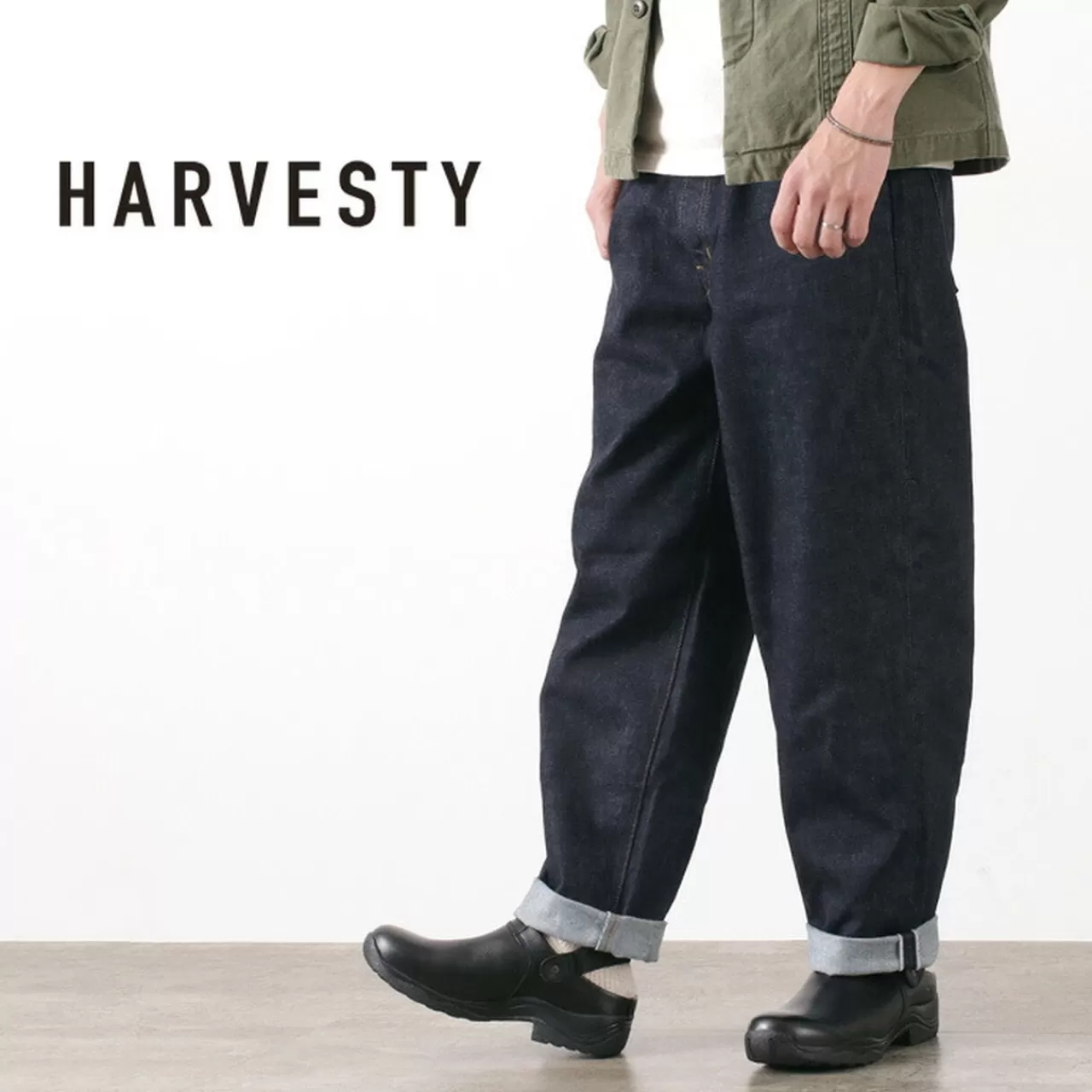 HARVESTY Trousers>Big Denim Trousers One-Wash Onewash