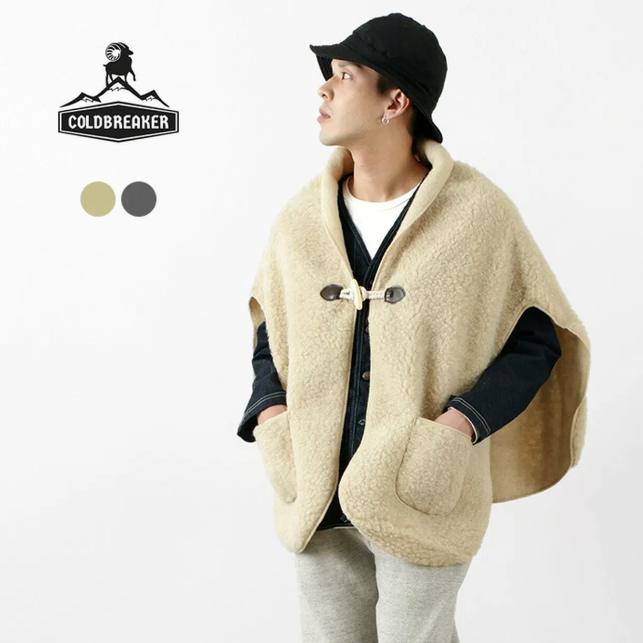 COLDBREAKER Jackets>Boa Wool Poncho