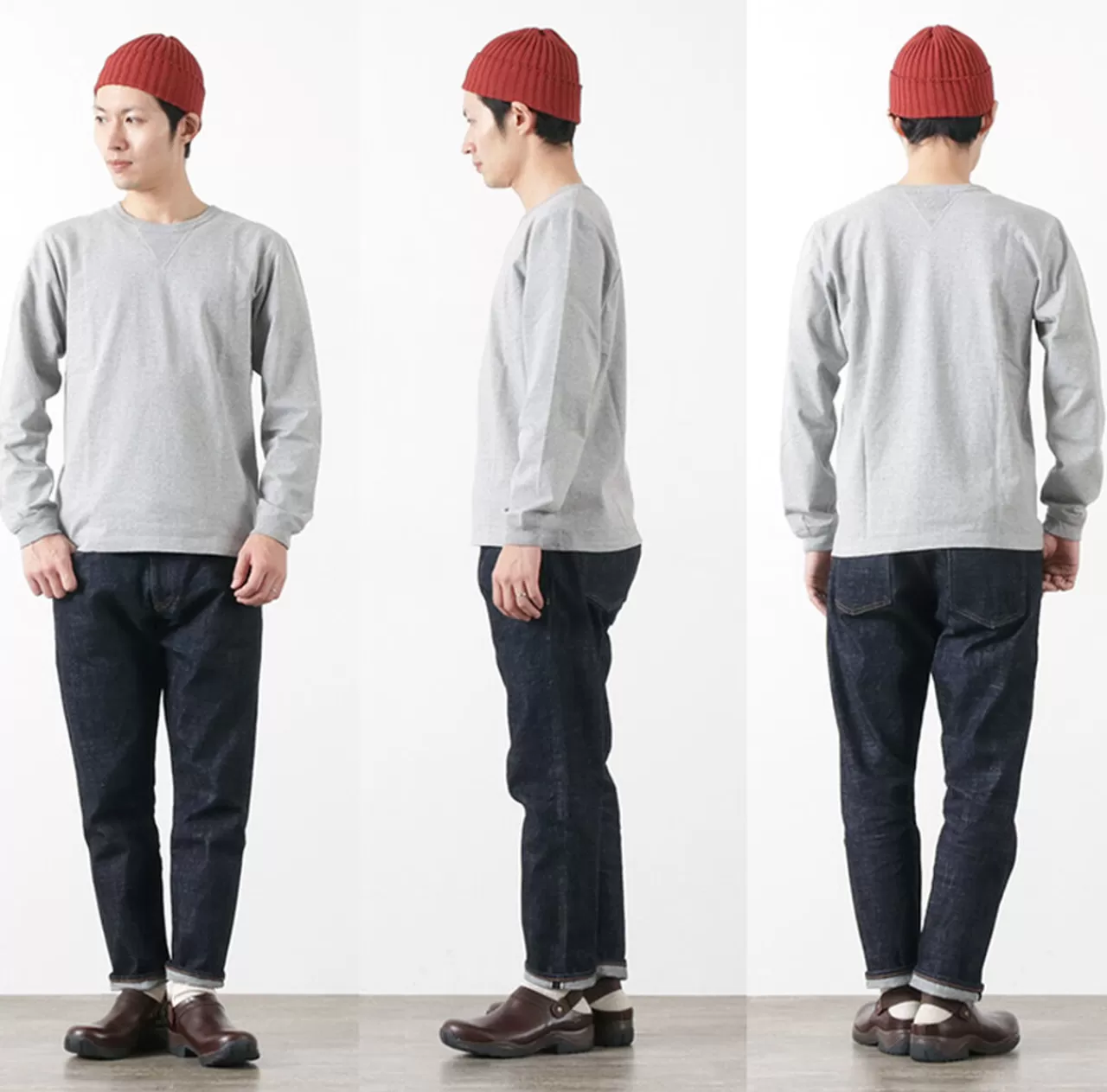 BARNS Long Sleeves>Br-3043 Small Knitted Vintage L/S Crew Neck T-Shirt