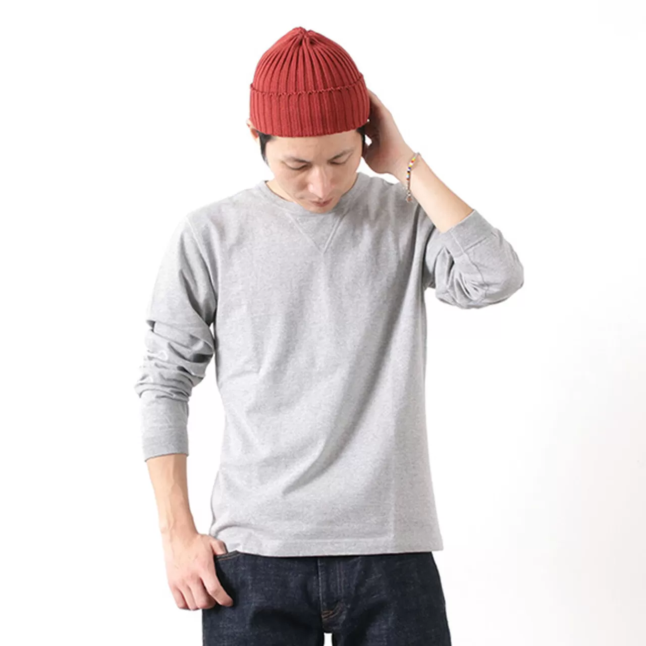BARNS Long Sleeves>Br-3043 Small Knitted Vintage L/S Crew Neck T-Shirt