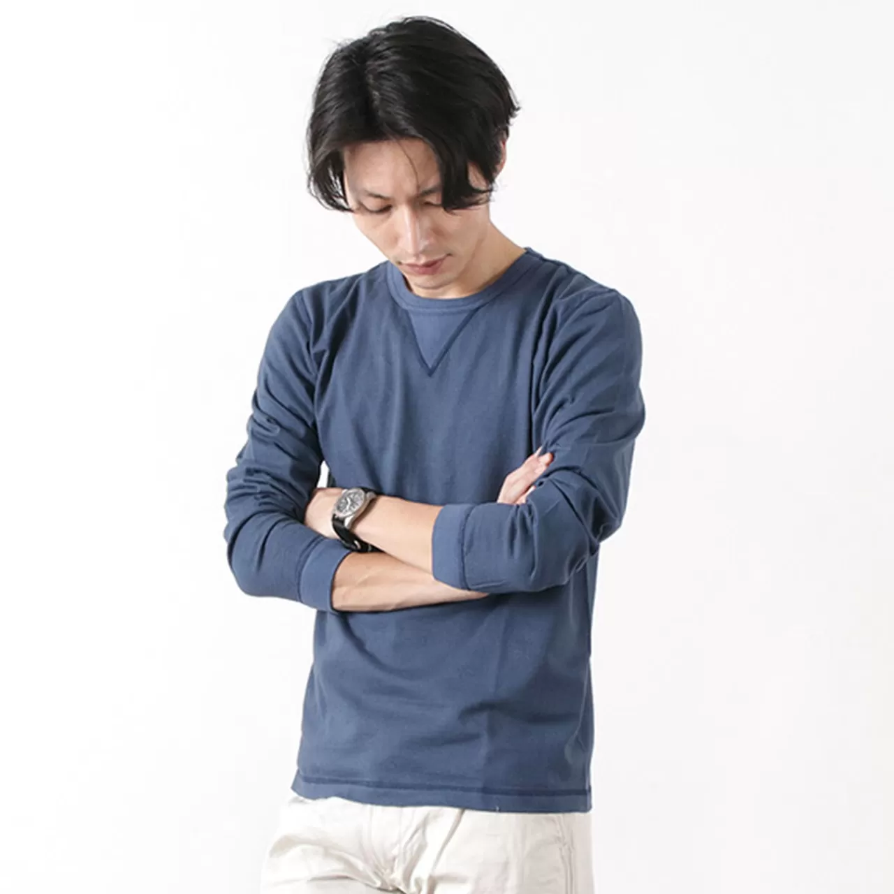 BARNS Long Sleeves>Br-3043 Small Knitted Vintage L/S Crew Neck T-Shirt
