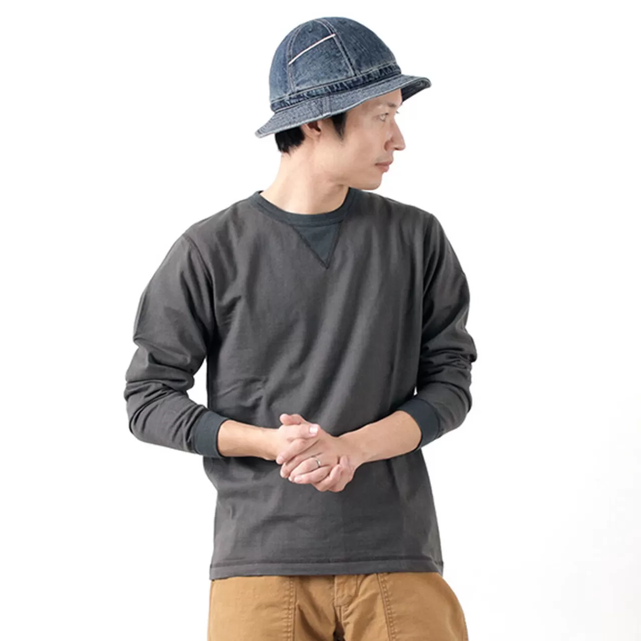 BARNS Long Sleeves>Br-3043 Small Knitted Vintage L/S Crew Neck T-Shirt