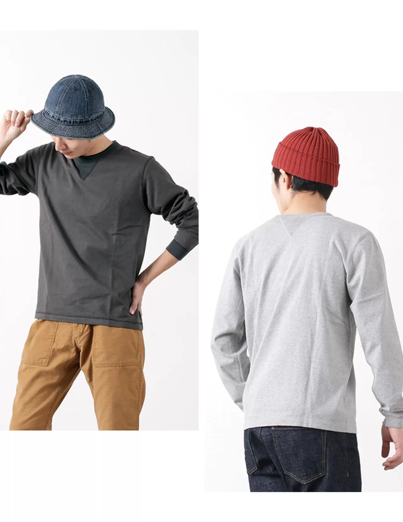 BARNS Long Sleeves>Br-3043 Small Knitted Vintage L/S Crew Neck T-Shirt