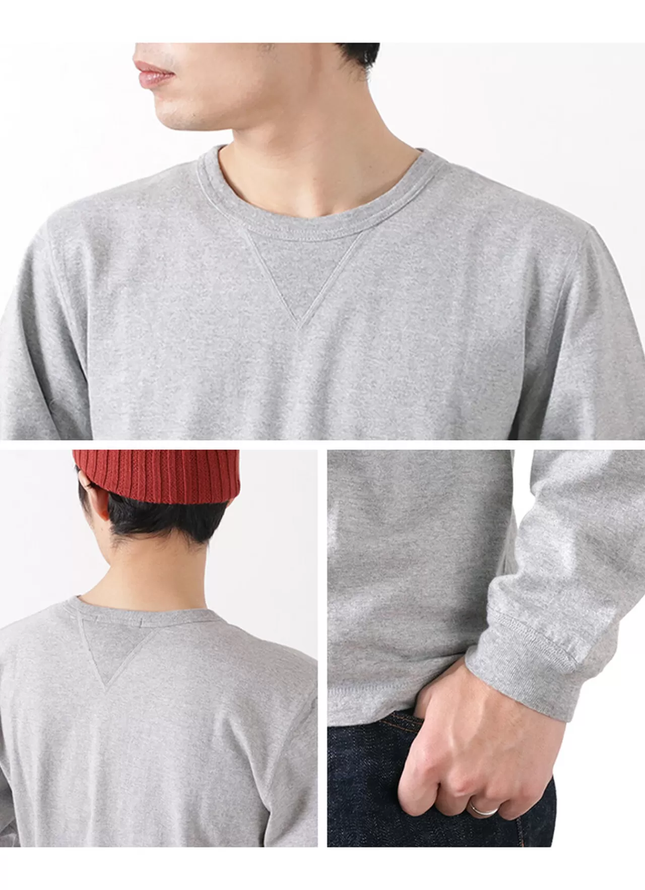 BARNS Long Sleeves>Br-3043 Small Knitted Vintage L/S Crew Neck T-Shirt