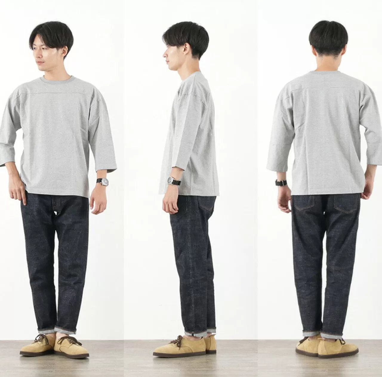 BARNS 3/4 Sleeves>Br-8000 Vintage Football T-Shirt