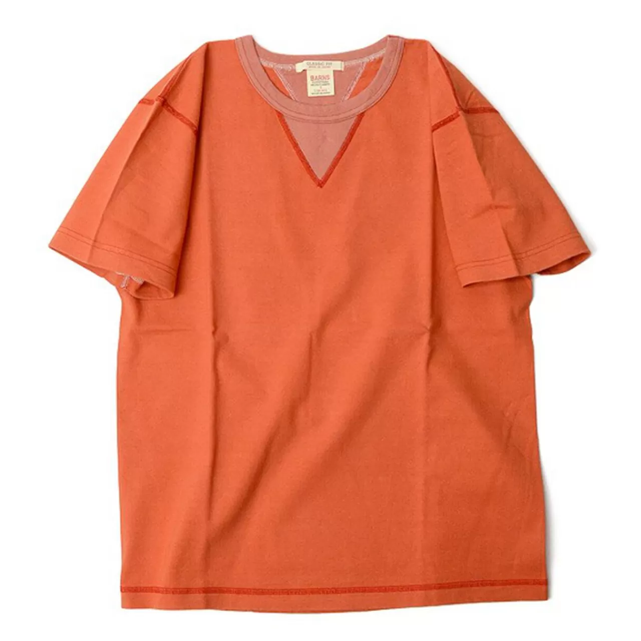 BARNS Short Sleeves>Br-8145 Small Knitted Vintage Gusset Short Sleeve Crew Neck T-Shirt