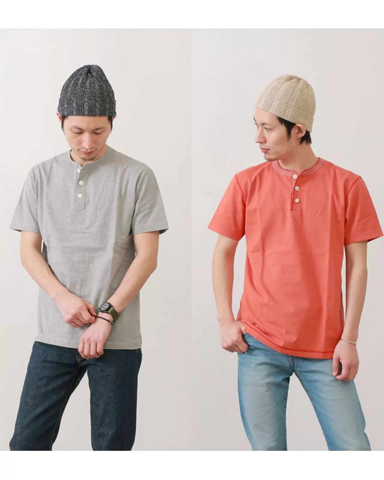 BARNS Short Sleeves>Br-8146 Knitted Henley Neck Short Sleeve Crew Neck T-Shirt