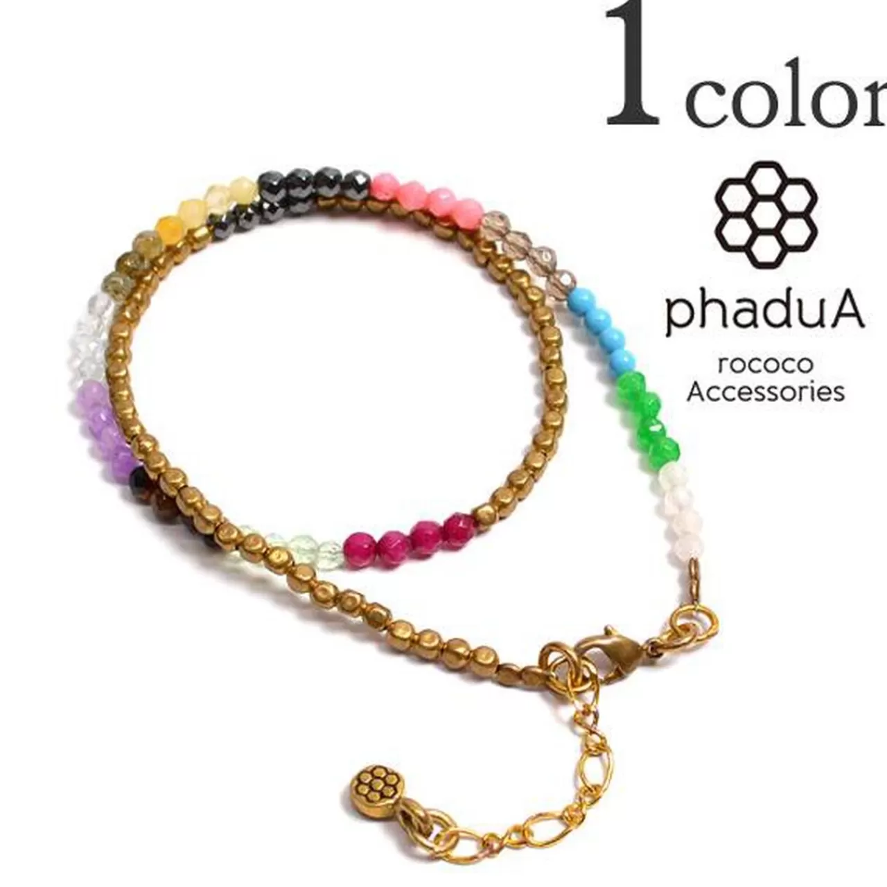 PHADUA Bracelets>Brass Bead Wrap Bracelet 33Cm+3Cm Mixedbeads