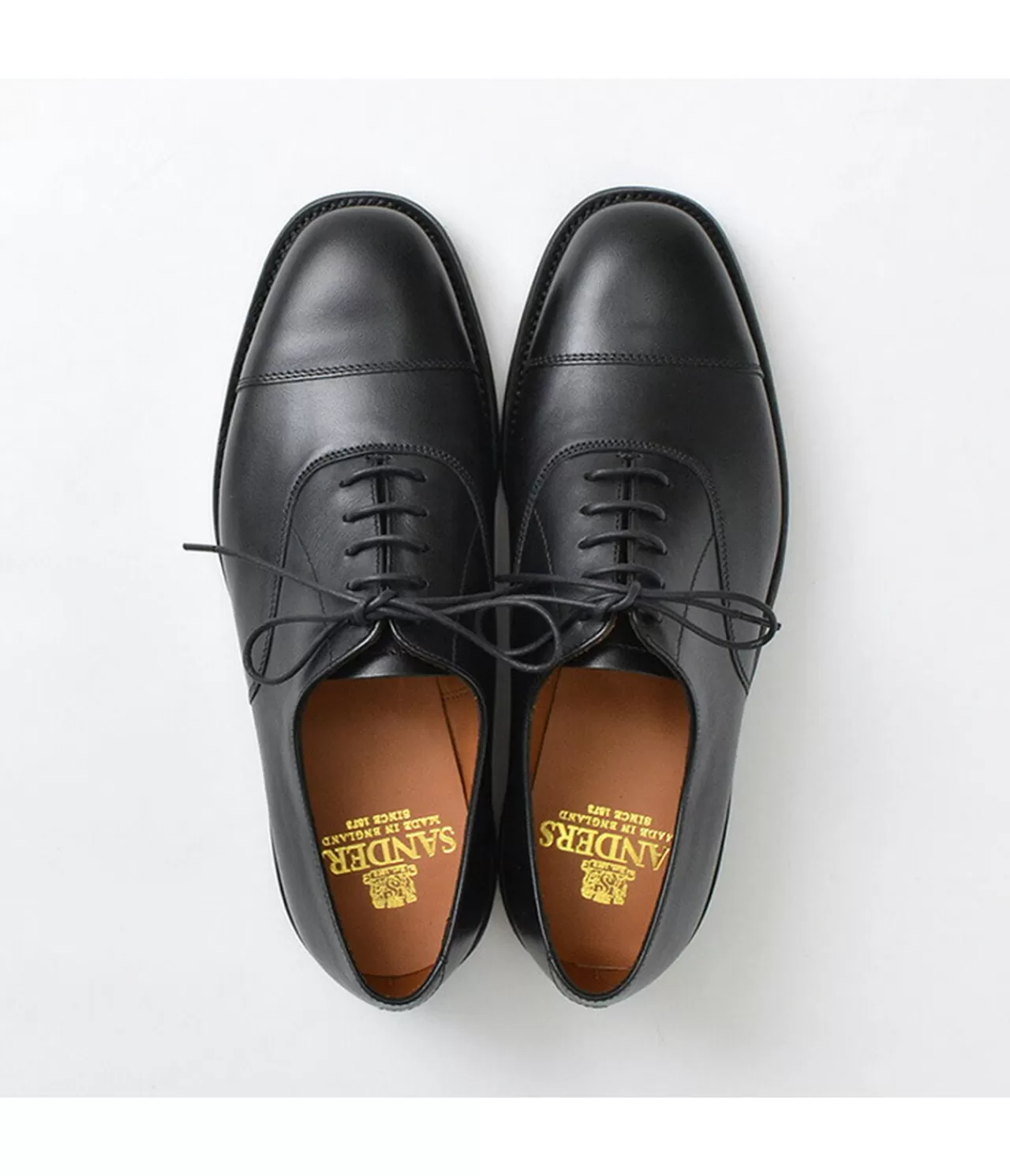 SANDERS Boots>Cap Toe Oxford Black