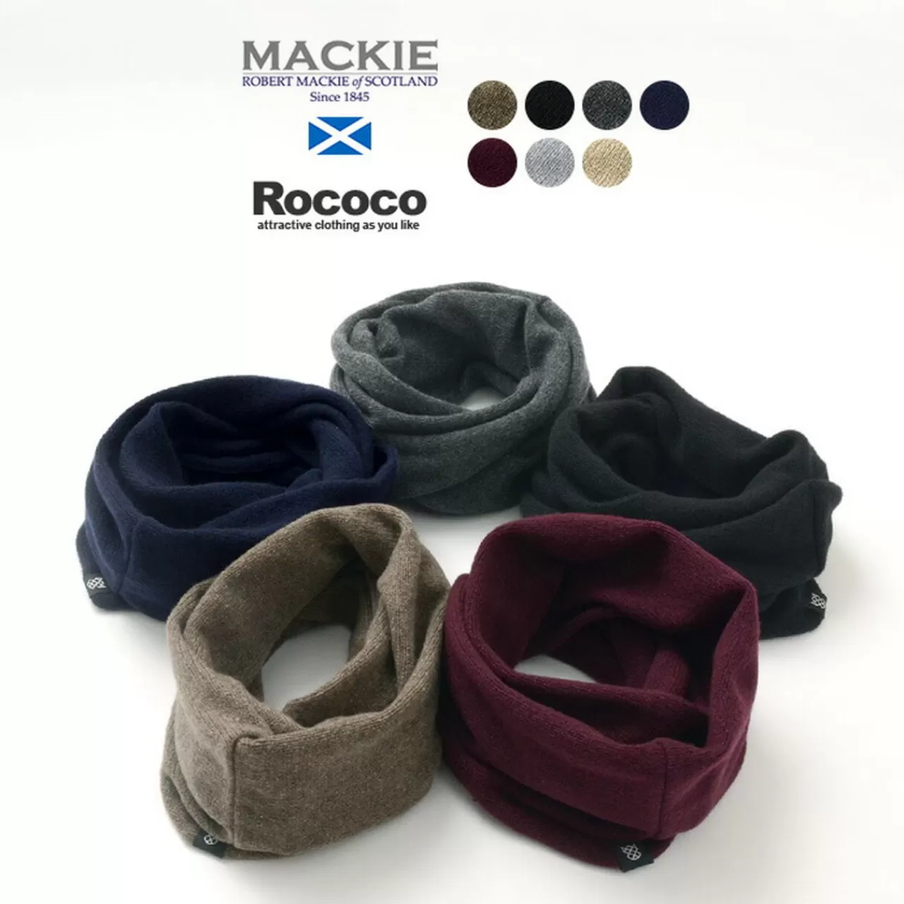 ROBERT MACKIE Muffler>Cashmere/Merino Wool Snood