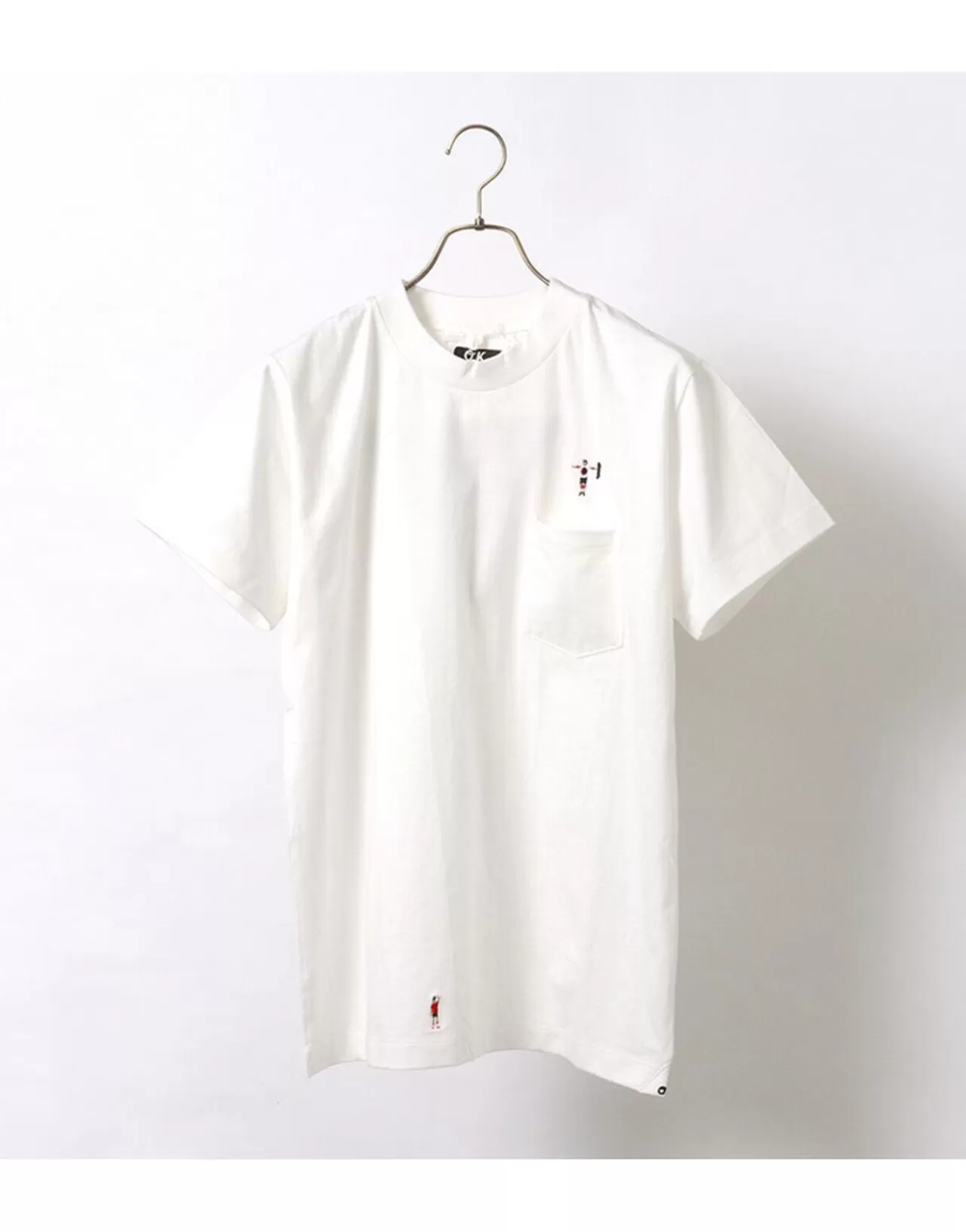 O.K. Short Sleeves>Christ Air Hand Embroidered Pocket T-Shirt White