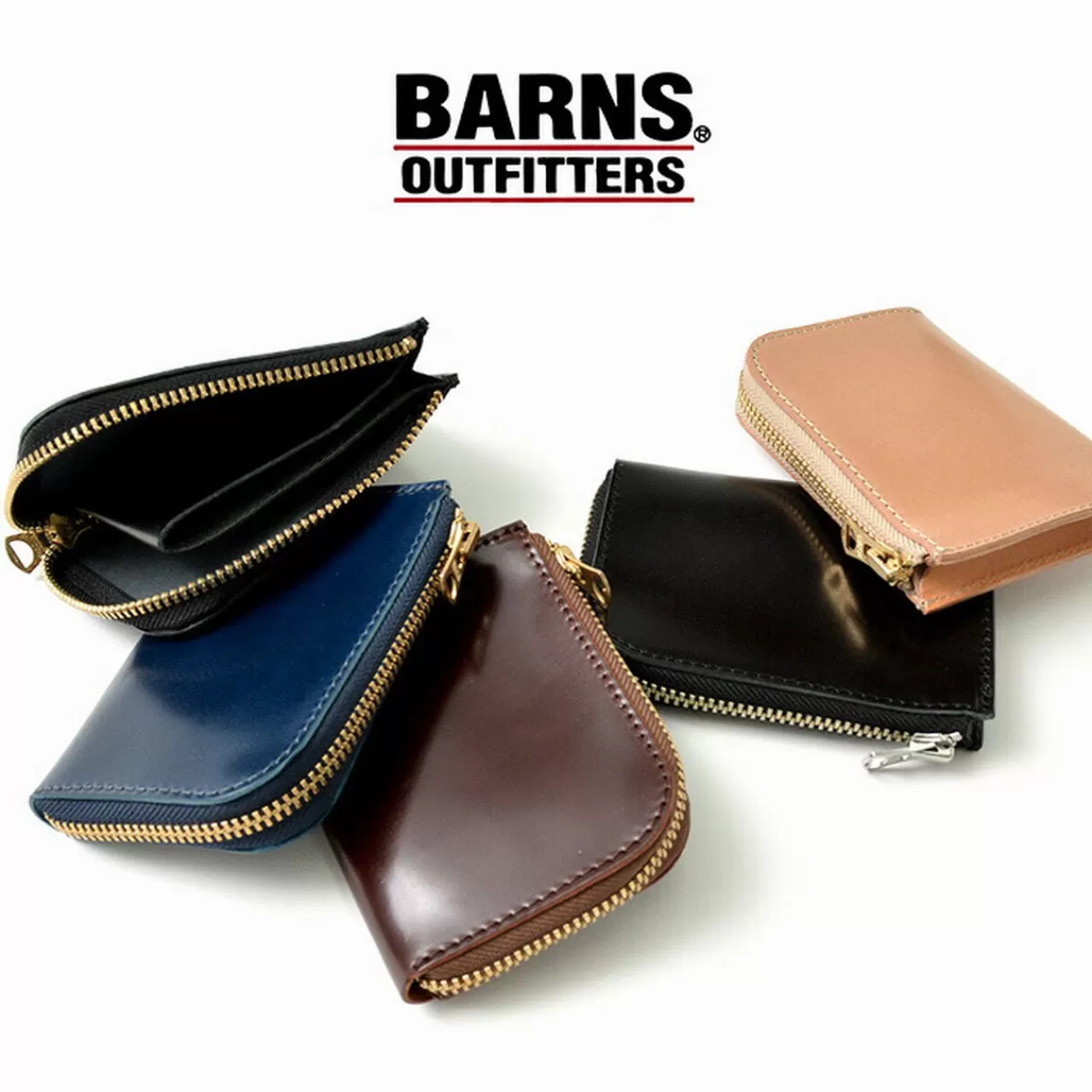 BARNS Wallets>Color Custom L-Shaped Zipper Mini Wallet