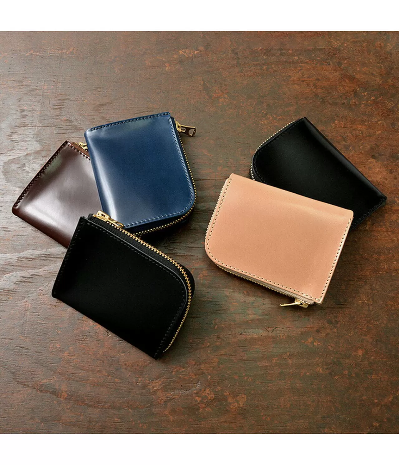BARNS Wallets>Color Custom L-Shaped Zipper Mini Wallet