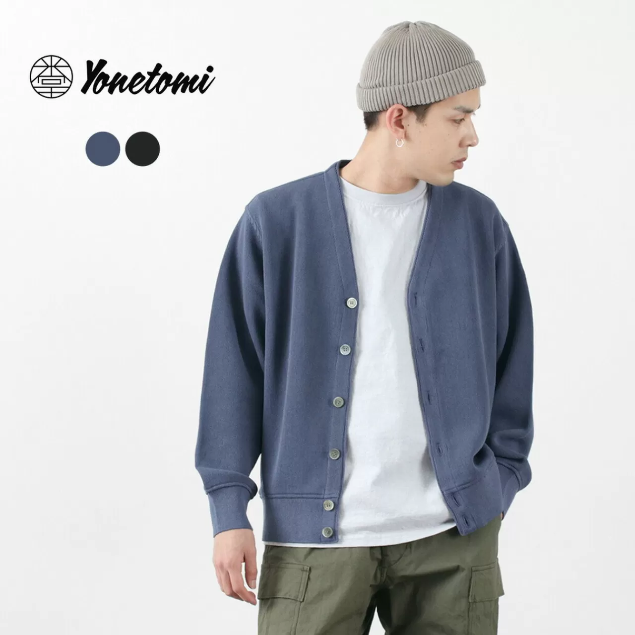 YONETOMI NEW BASIC Cardigan>Color Special Order Gima Cotton Cardigan