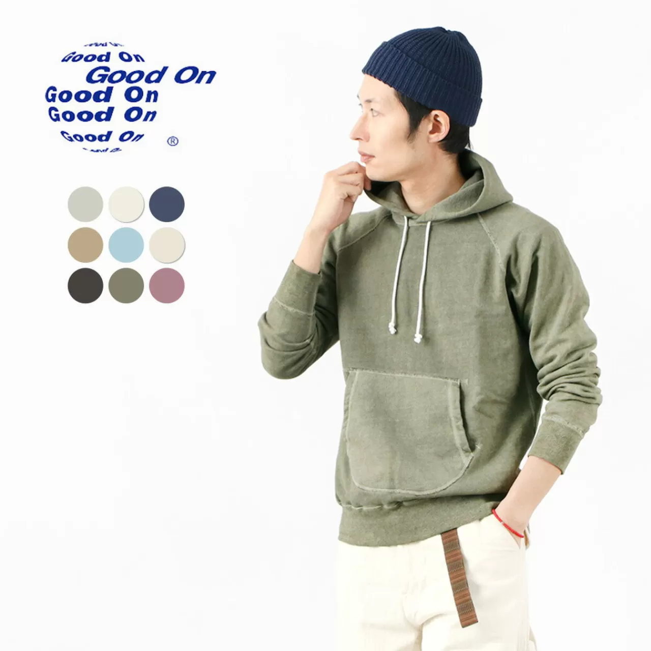 GOOD ON Long Sleeves>Color Special Order Raglan Pullover Hooded Sweatshirt Men'S Hoodie