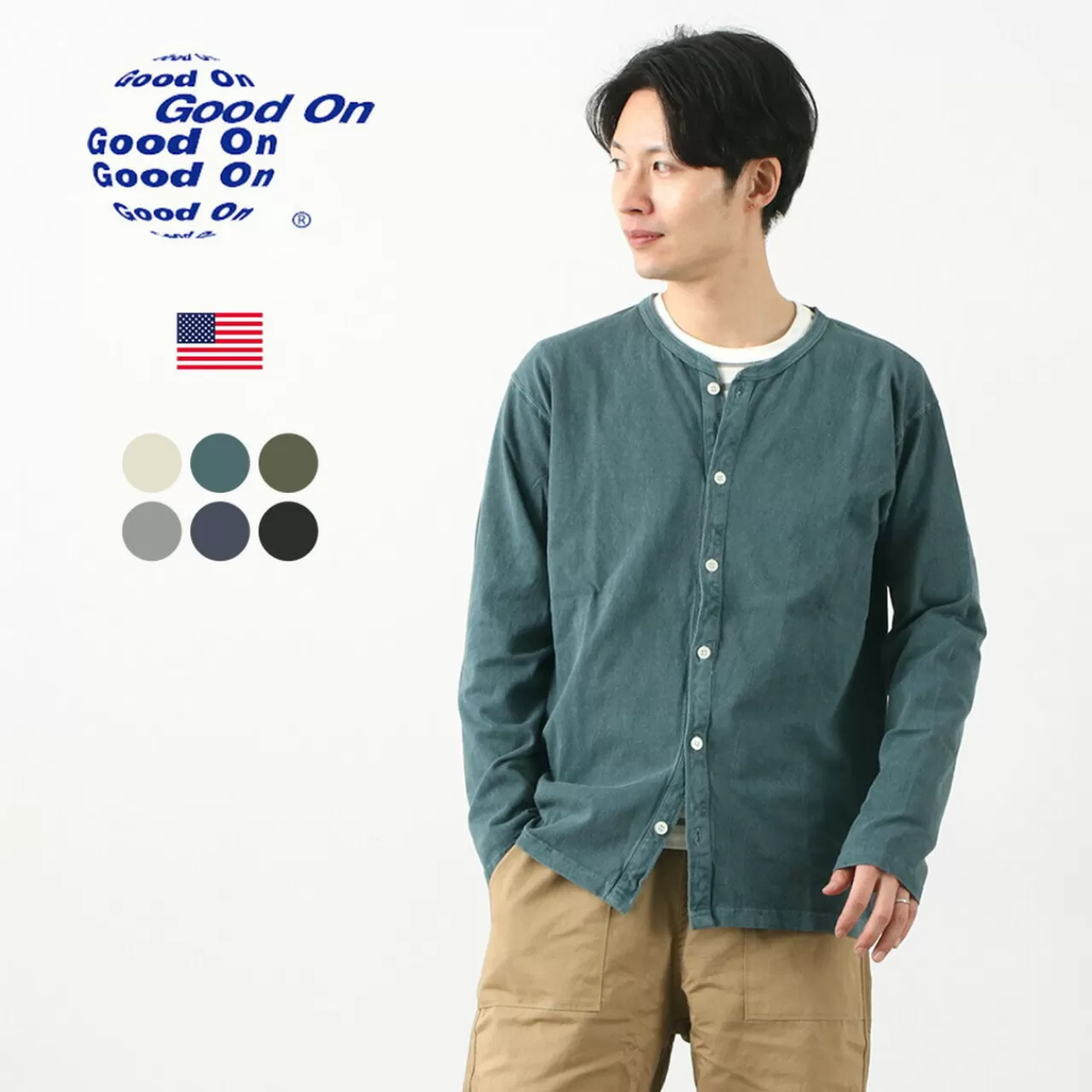 GOOD ON Cardigan>Colour Special Order Crew Neck Tee Cardigan