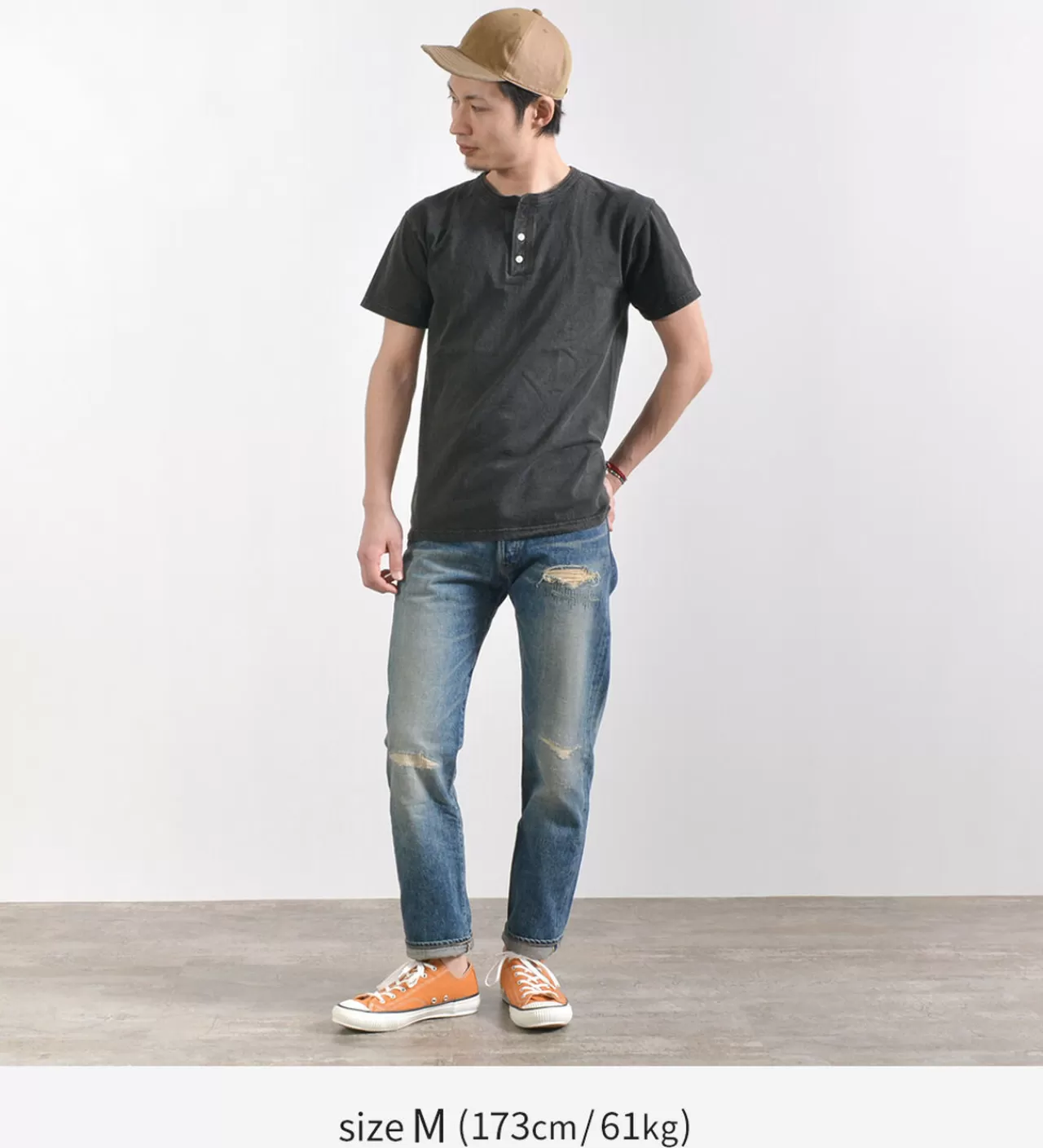 GOOD ON Short Sleeves>Colour Special Order Short Sleeve Henley Neck T-Shirt