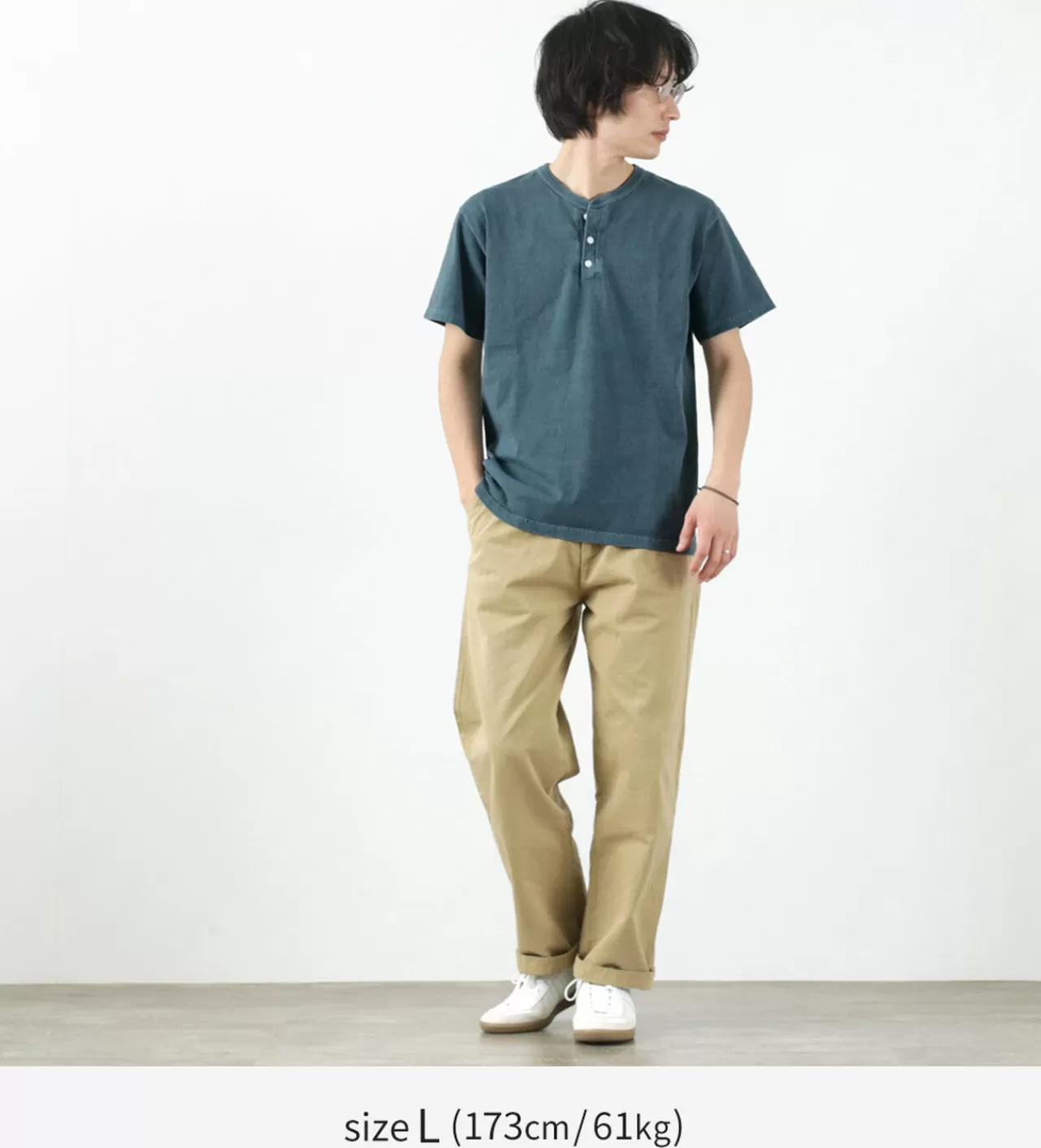 GOOD ON Short Sleeves>Colour Special Order Short Sleeve Henley Neck T-Shirt