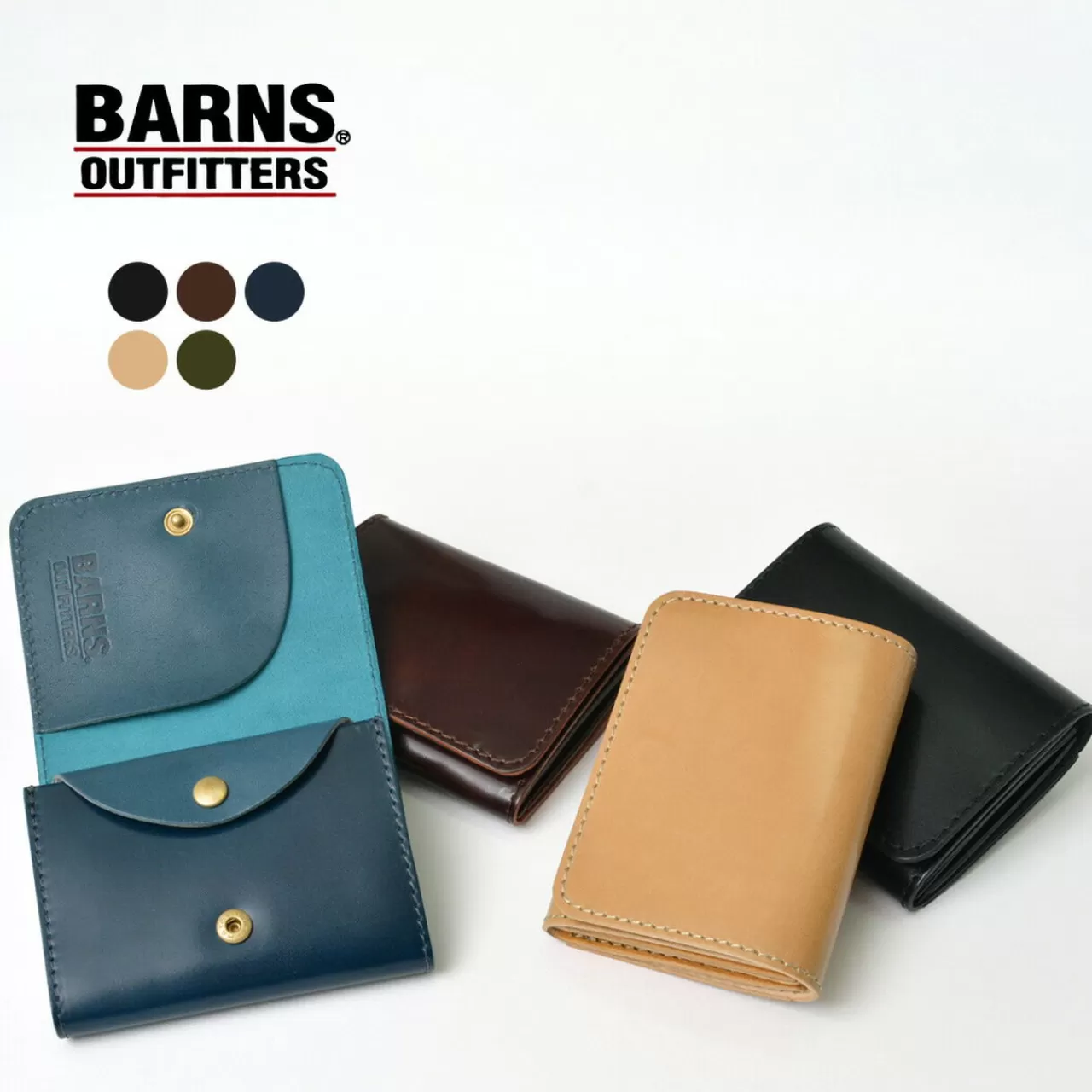 BARNS Wallets>Cordovan Compact Wallet