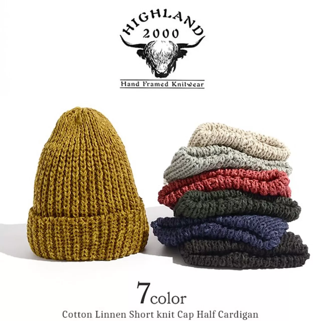 HIGHLAND 2000 Hats>Cotton Linen Short Knitted Cap