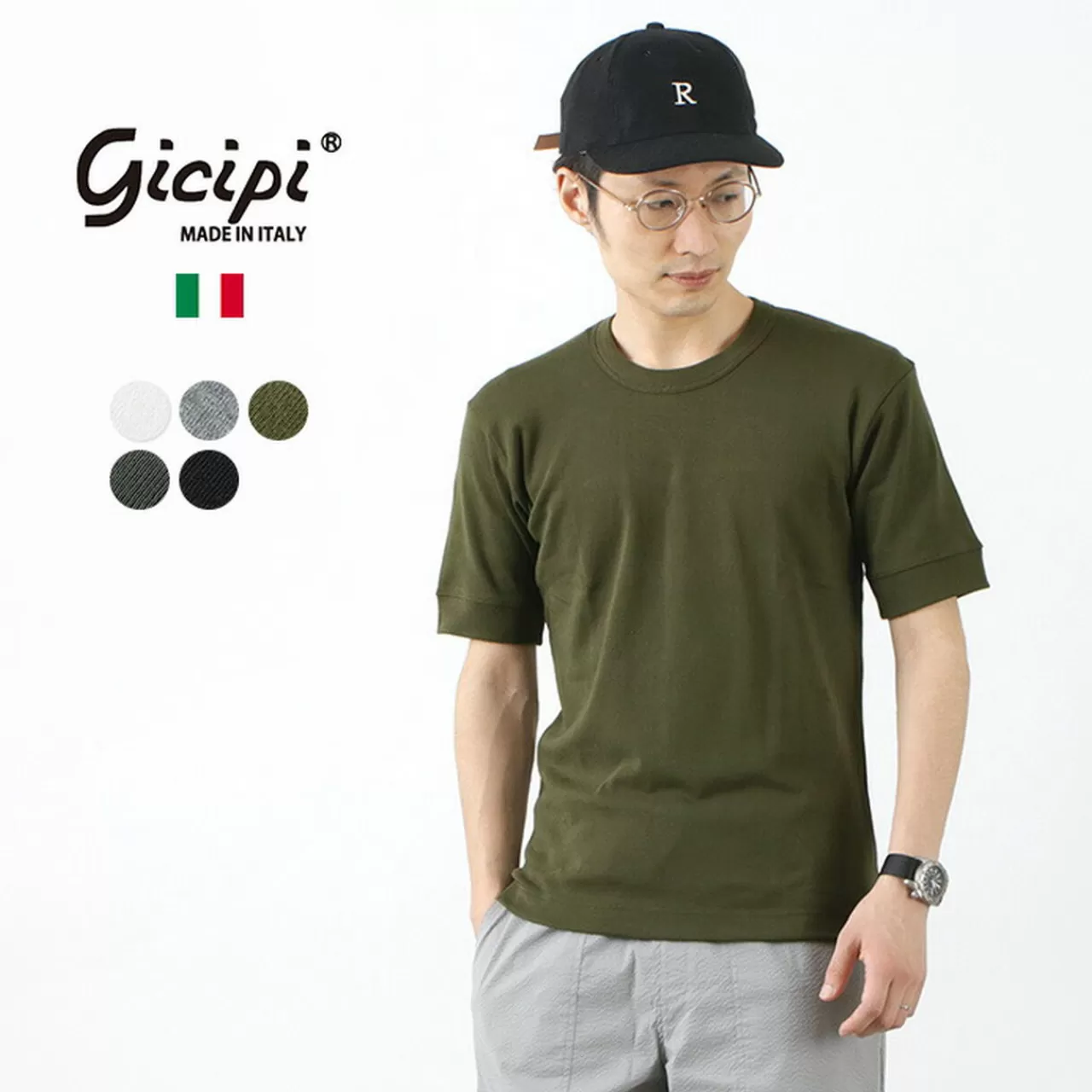 GICIPI Short Sleeves>Cotton Milling Crew Neck T-Shirt