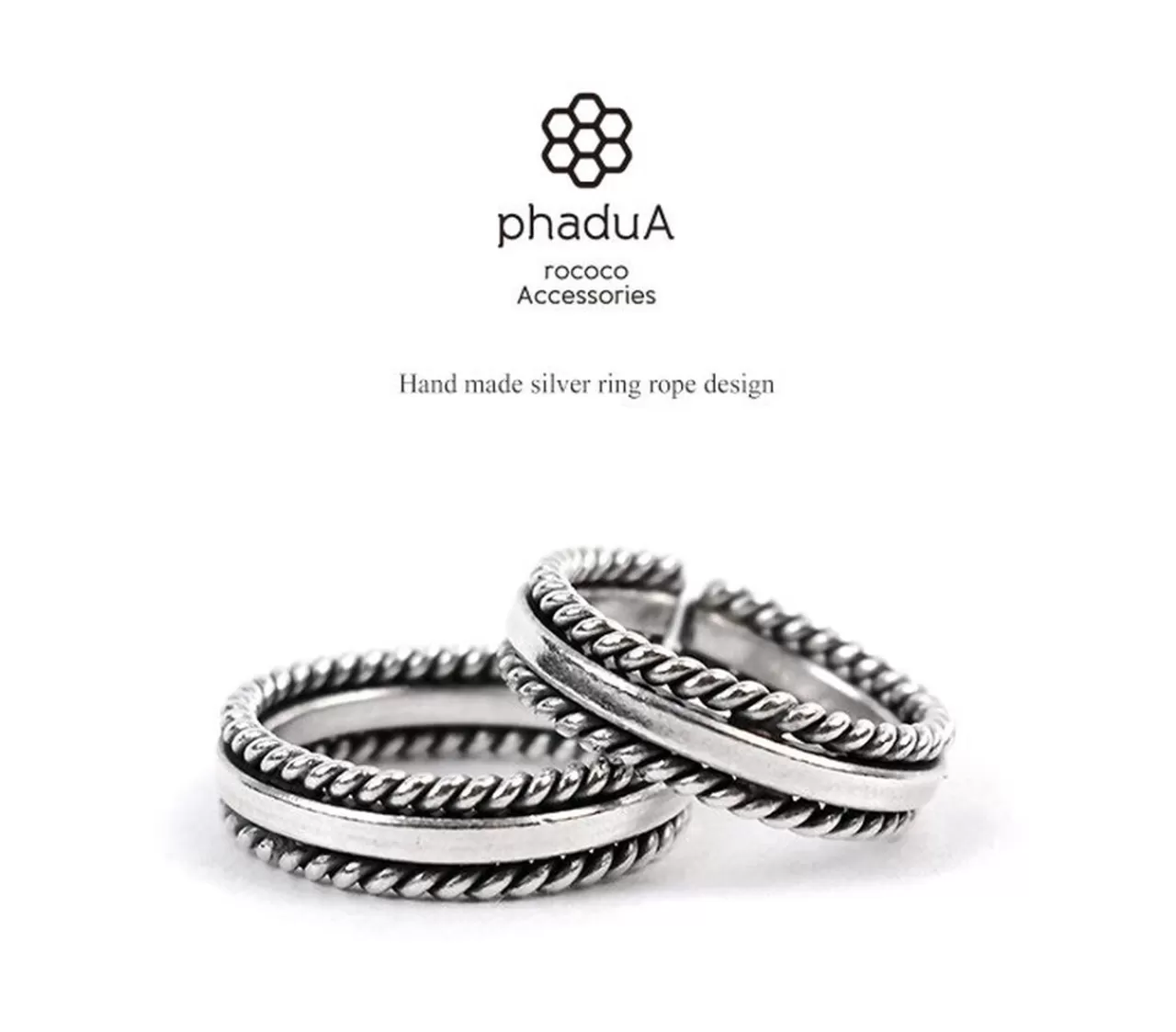 PHADUA Ring>Cullen Ring Rope Design Silver