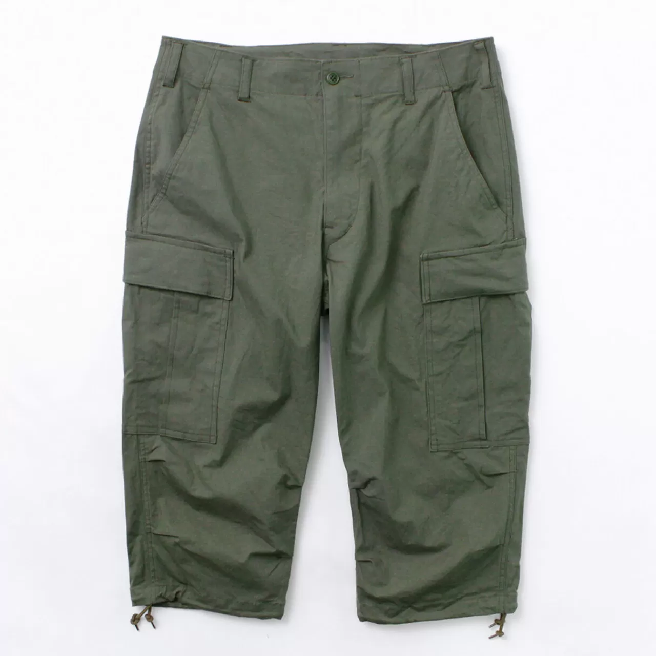 SAGE DE CRET Trousers>Custom Cropped Cargo Pants Olive