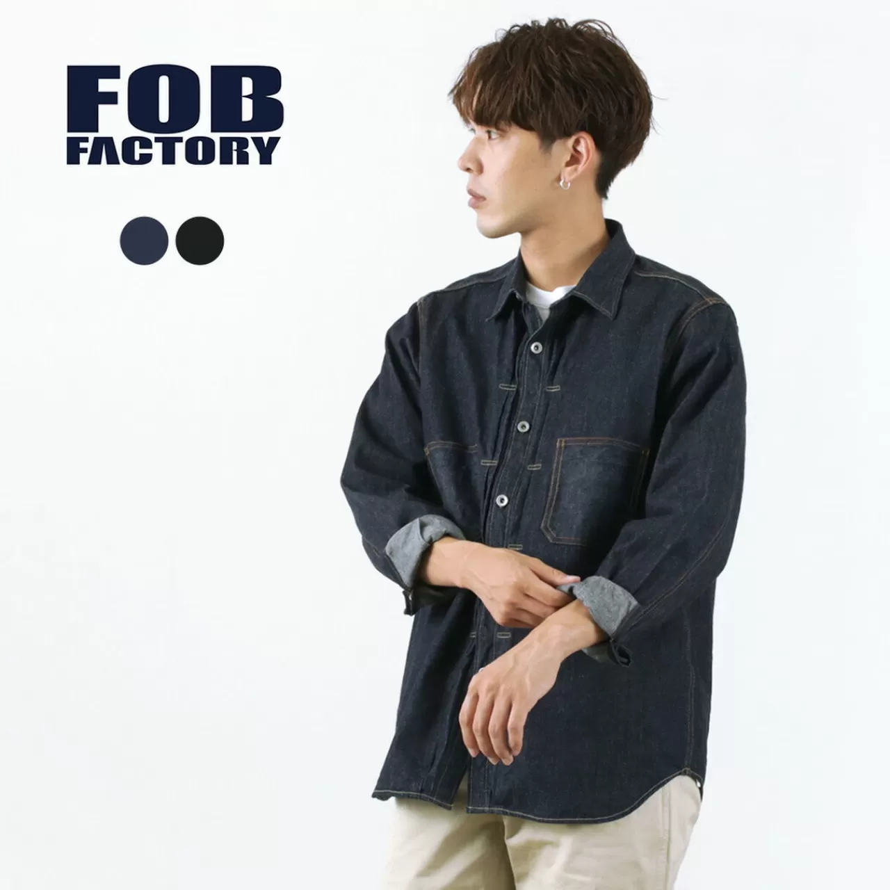 FOB FACTORY Long Sleeves>Denim Cole Minor Shirt