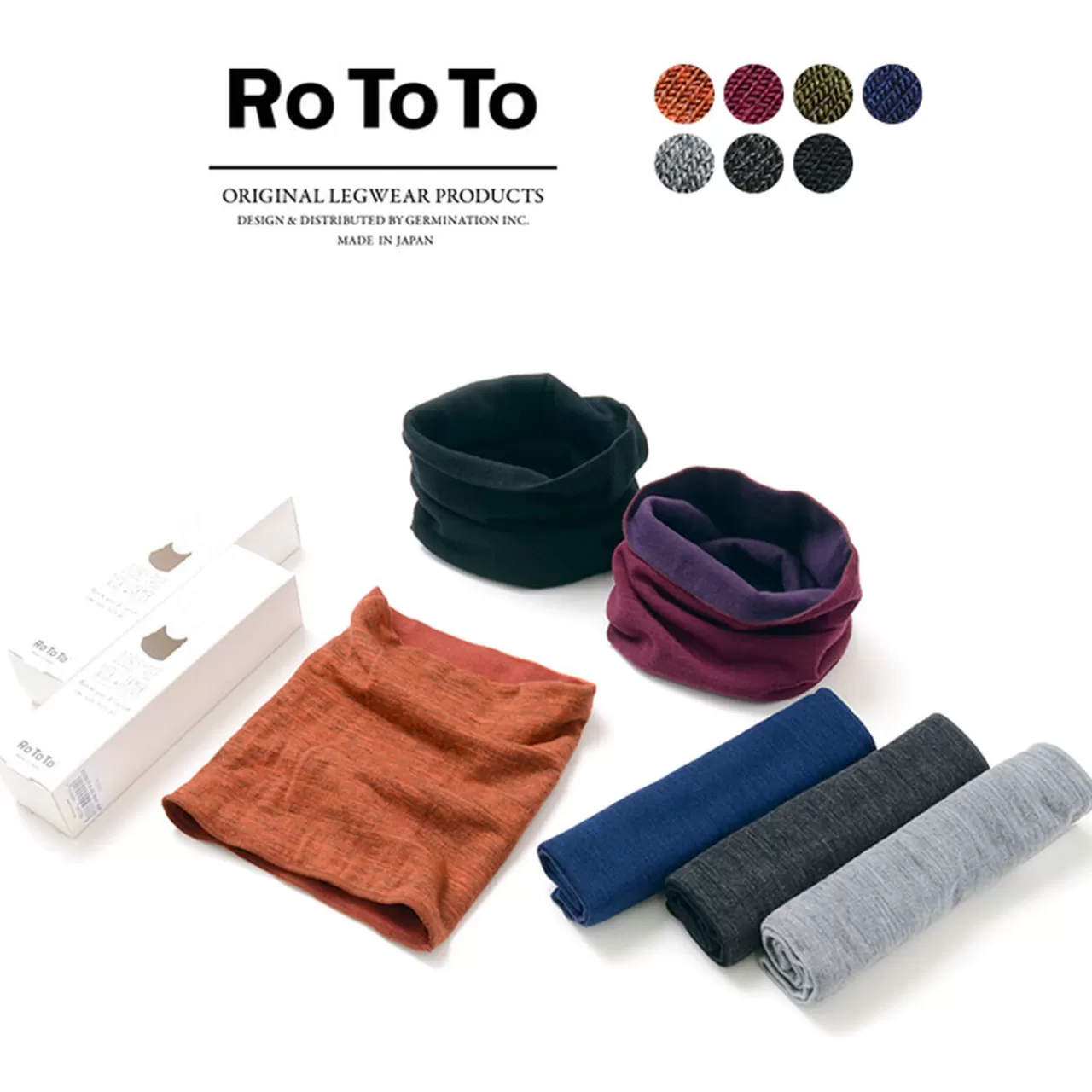 ROTOTO Muffler>Double Face Neck Warmer Merino Wool/Cotton