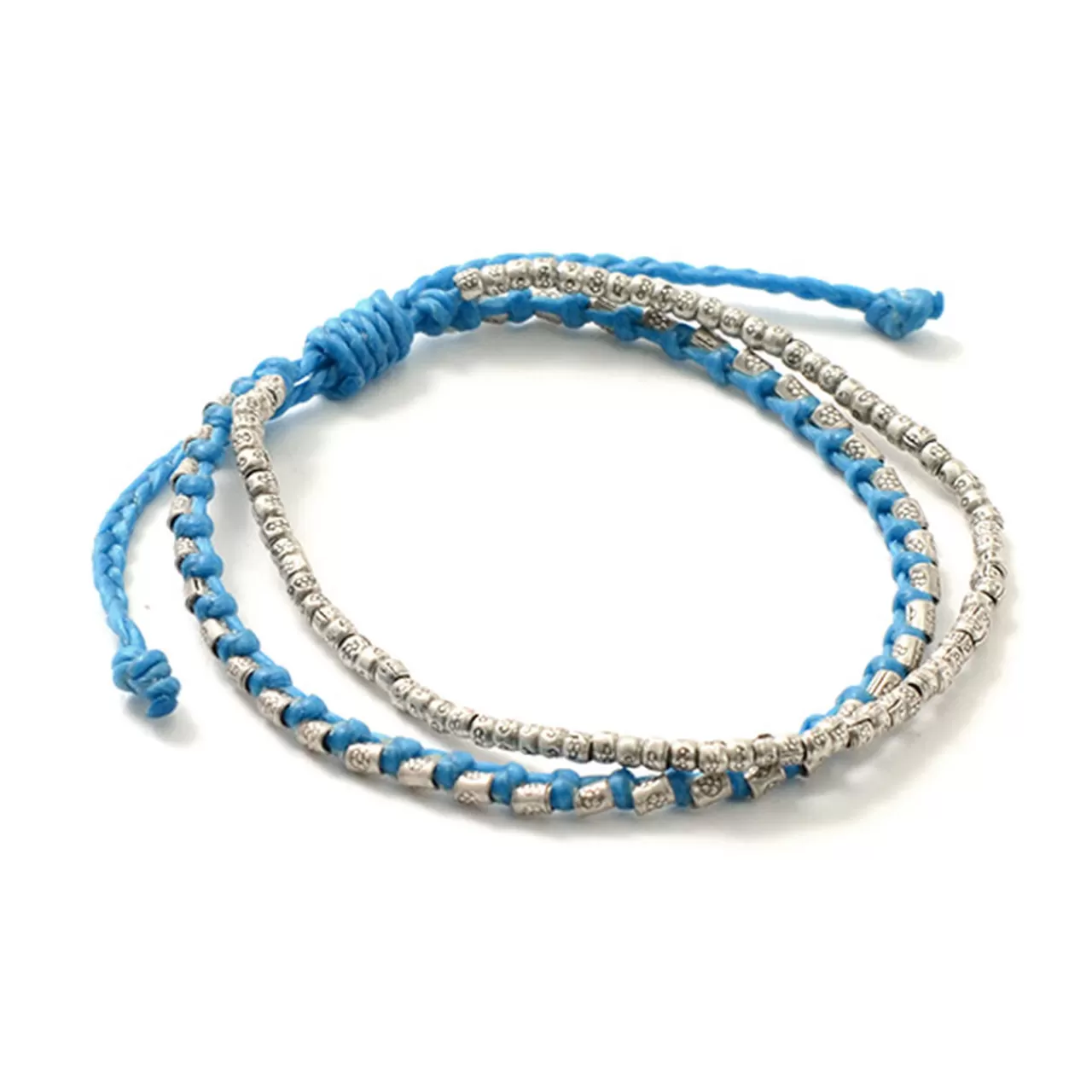 PHADUA Bracelets>Double Strand Bracelet With Silver Waxed Cord