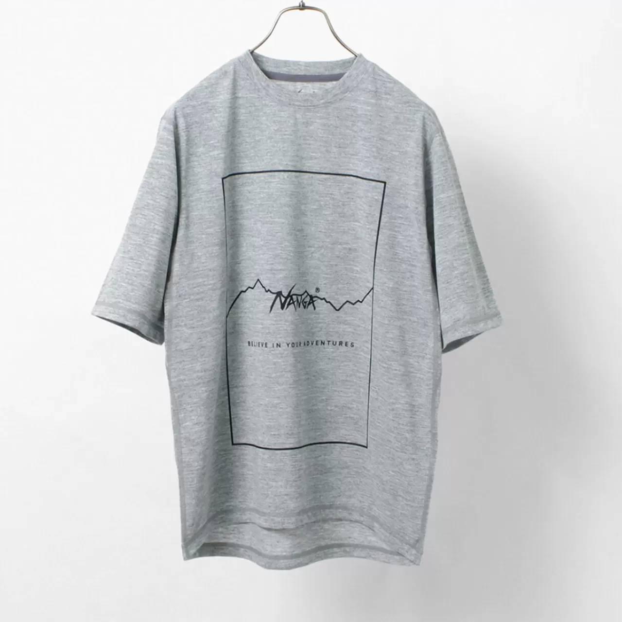 NANGA Short Sleeves>Dry Mix Frame Logo Tee