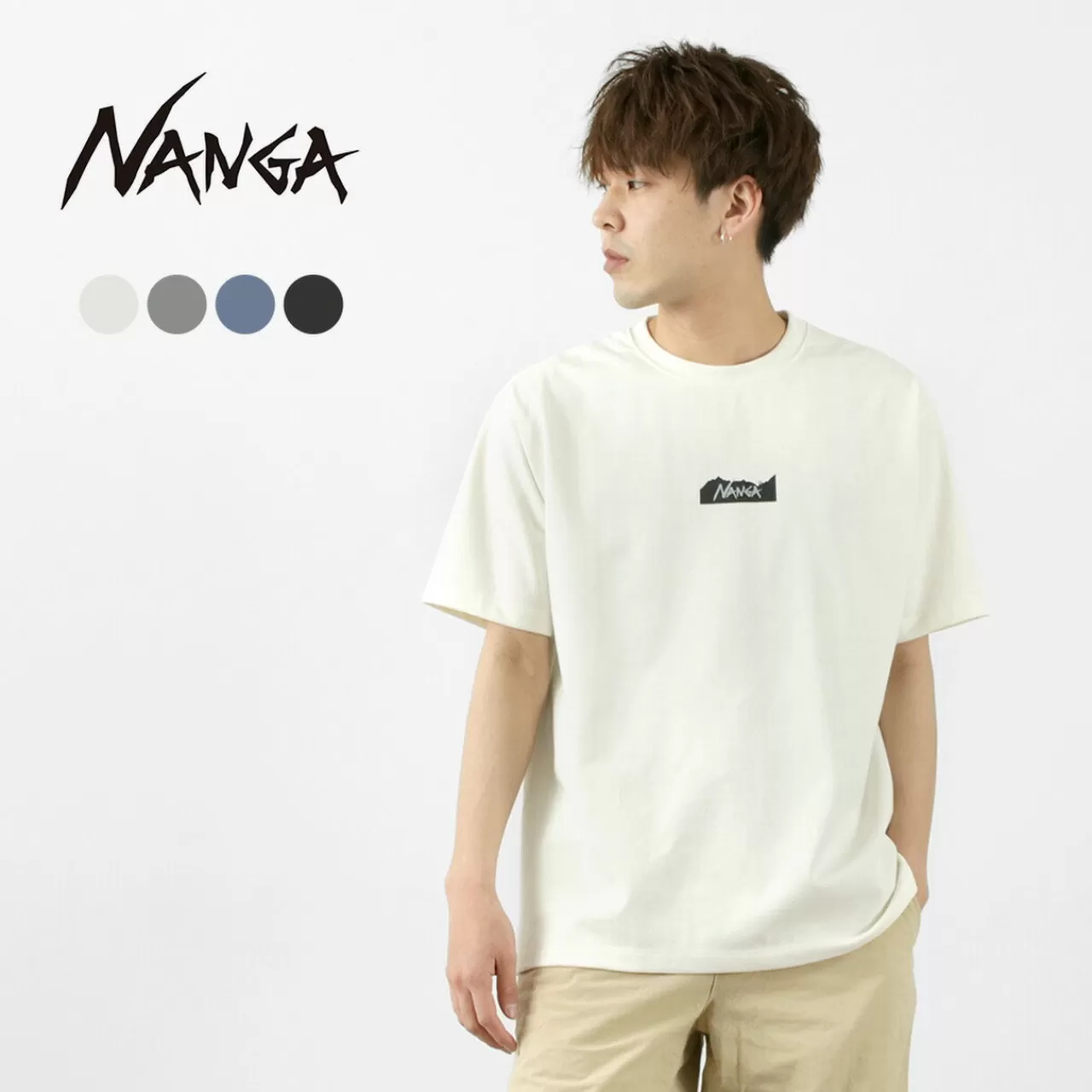 NANGA Short Sleeves>Eco Hybrid Mt Logo T-Shirt