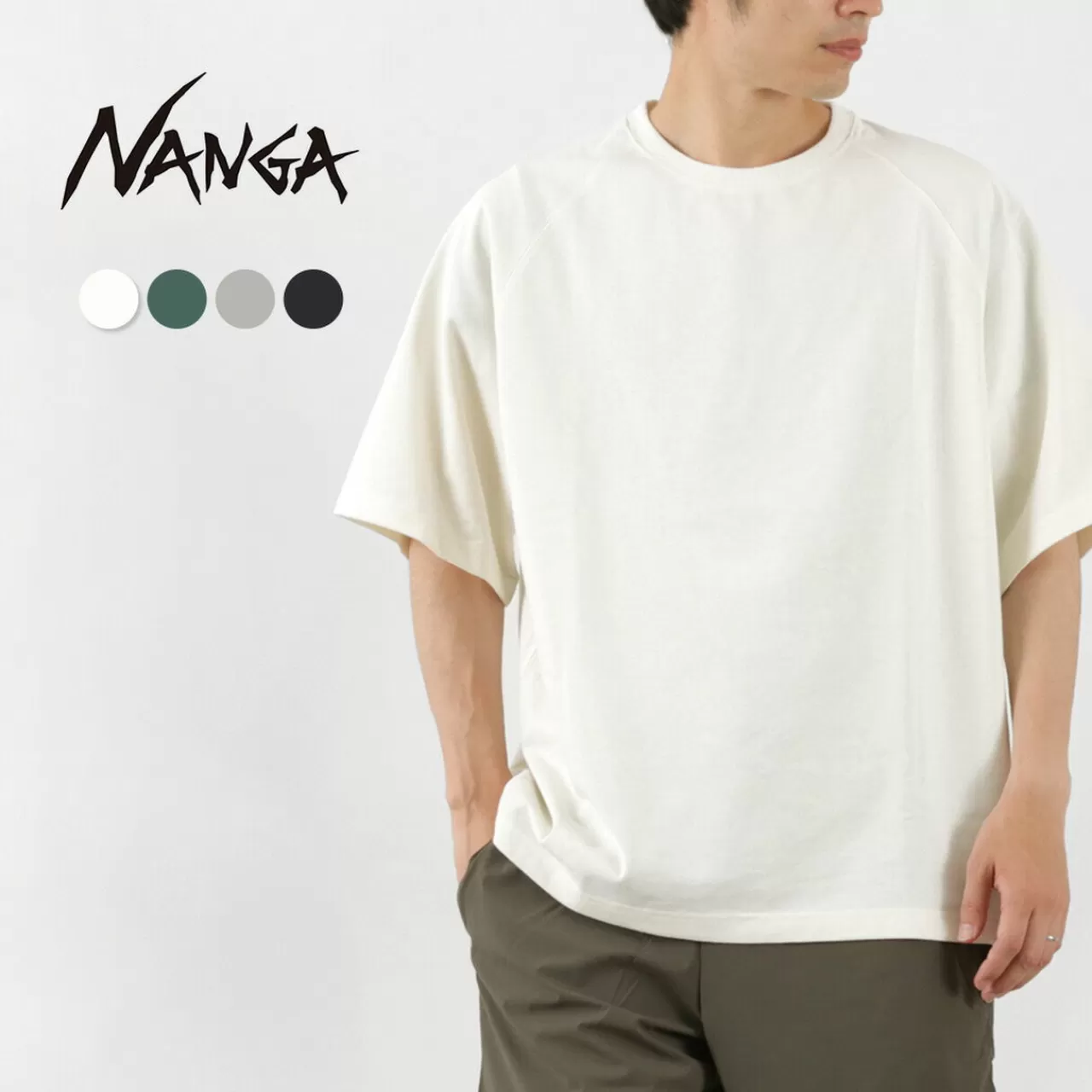 NANGA Short Sleeves>Eco Hybrid Raglan Sleeve Oversized T-Shirt