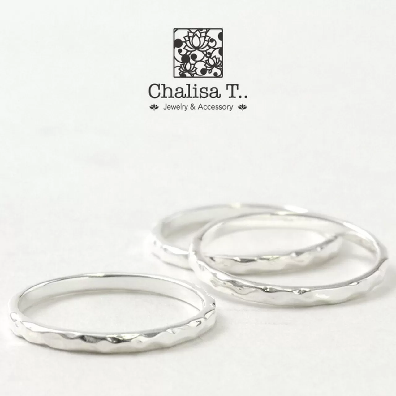 CHALISA T.. Ring>Extra Fine Ring, Rough Surface Silver