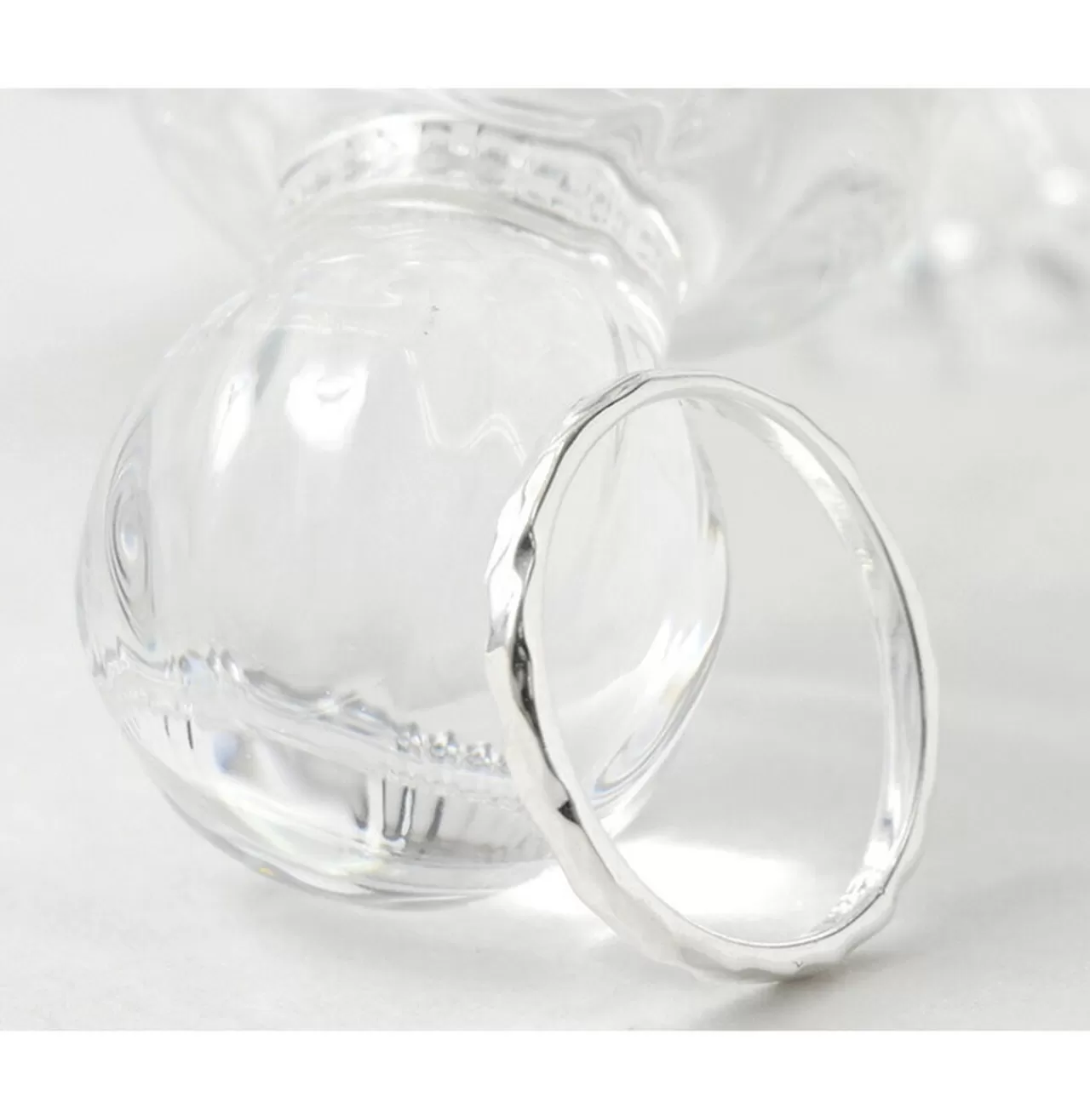 CHALISA T.. Ring>Extra Fine Ring, Rough Surface Silver